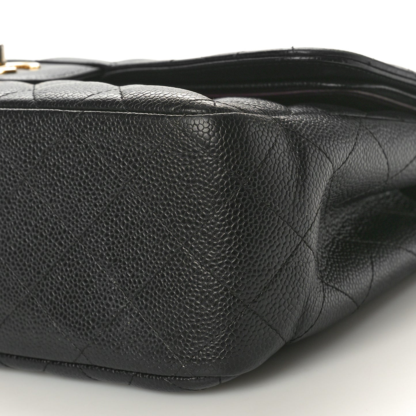Caviar Quilted Jumbo Double Flap Black