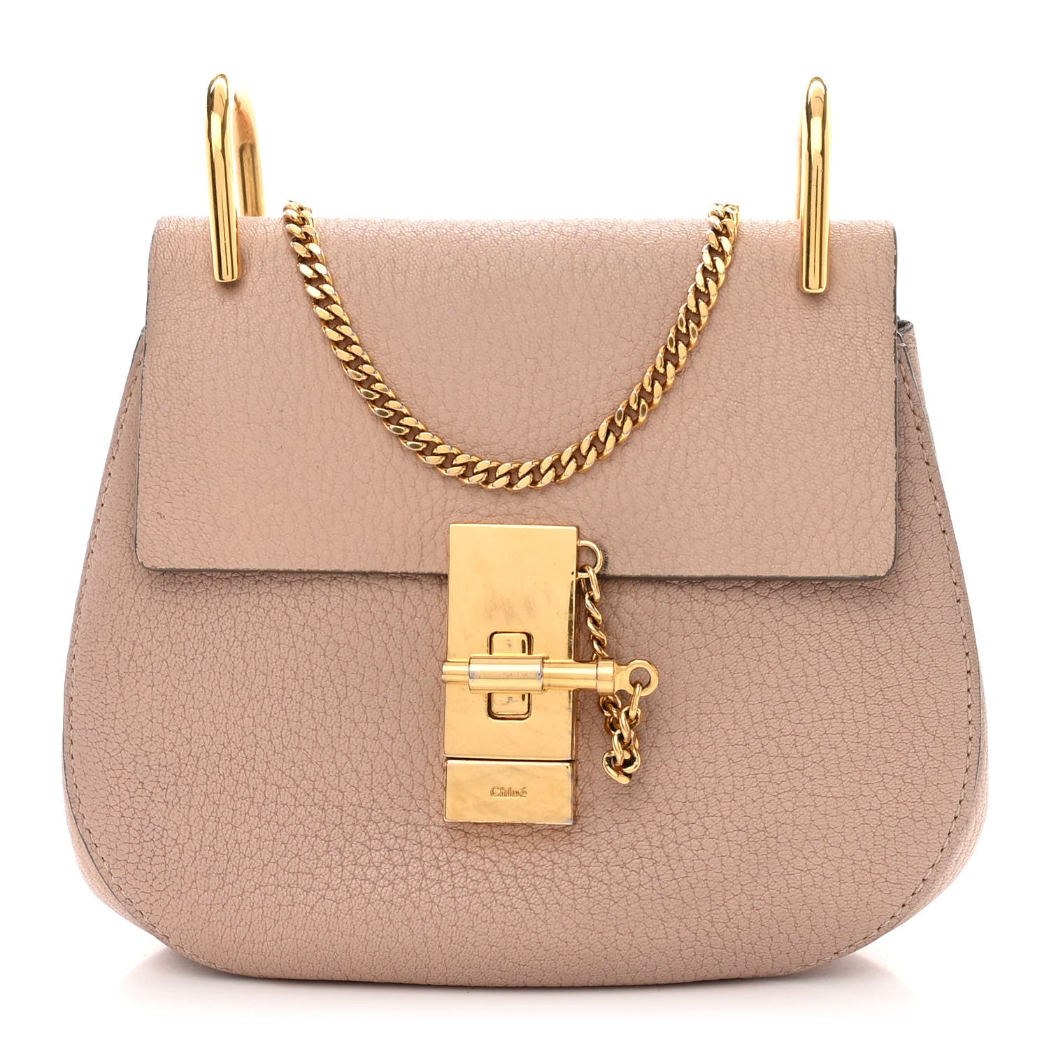 Chloe Grained Lambskin Mini Drew Shoulder Bag Cement Pink 1 of 12