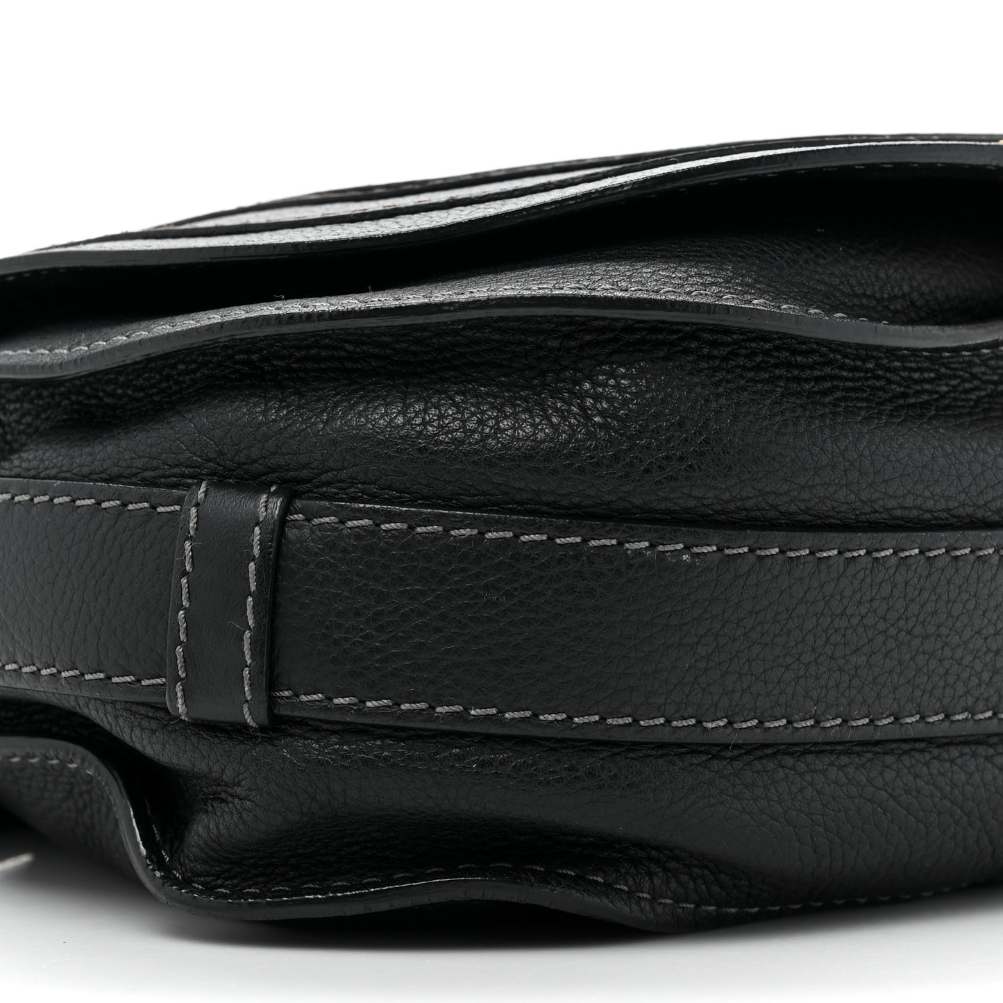 Calfskin Medium Marcie Round Crossbody Bag Black