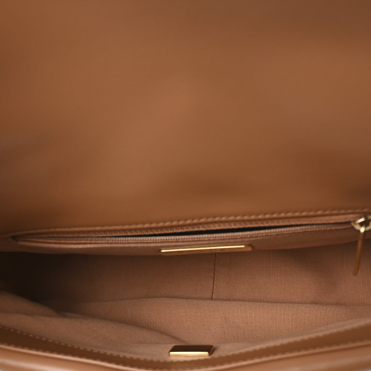 Lambskin Quilted Medium Chanel 19 Flap Light Brown