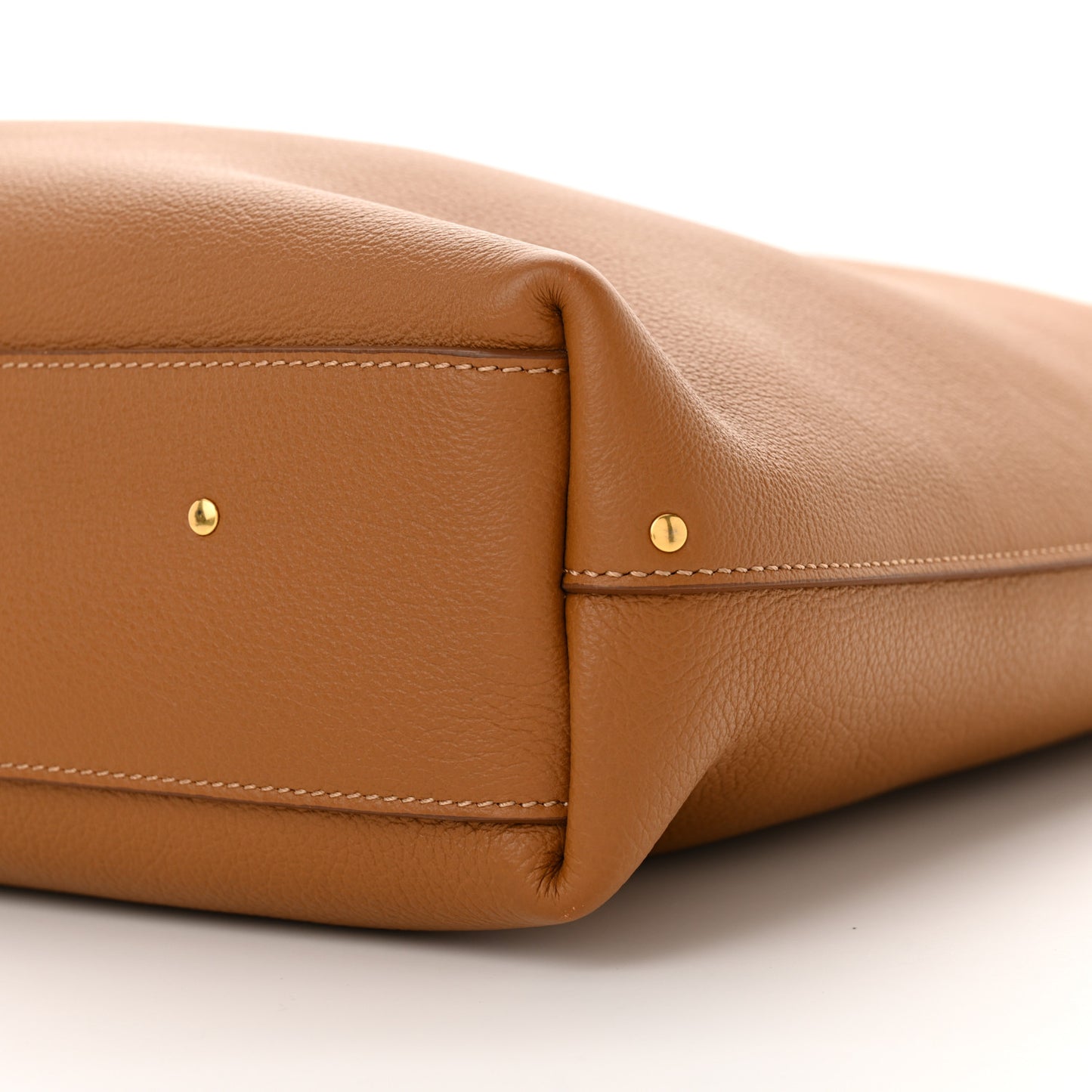 Grained Calfskin Marcie Hobo Bag Pottery Brown