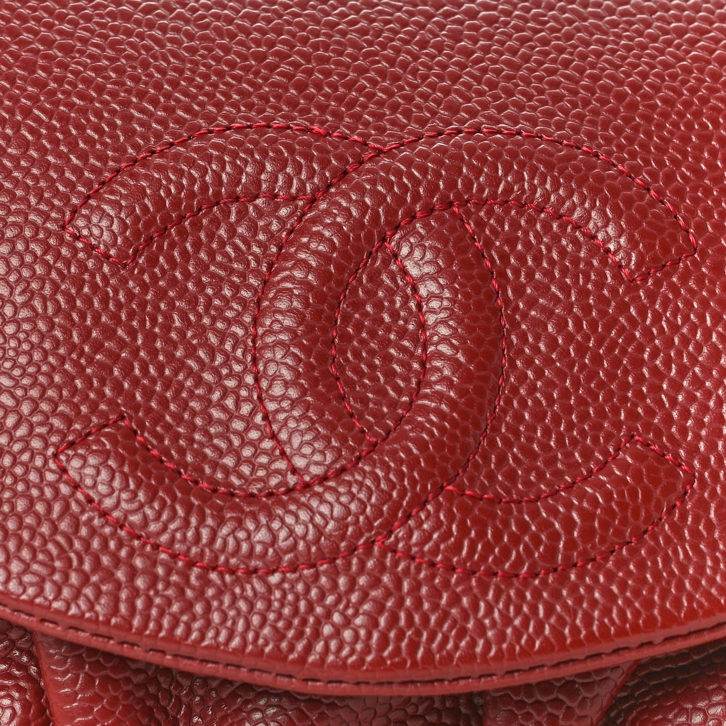 Caviar Half Moon Wallet On Chain WOC Dark Red