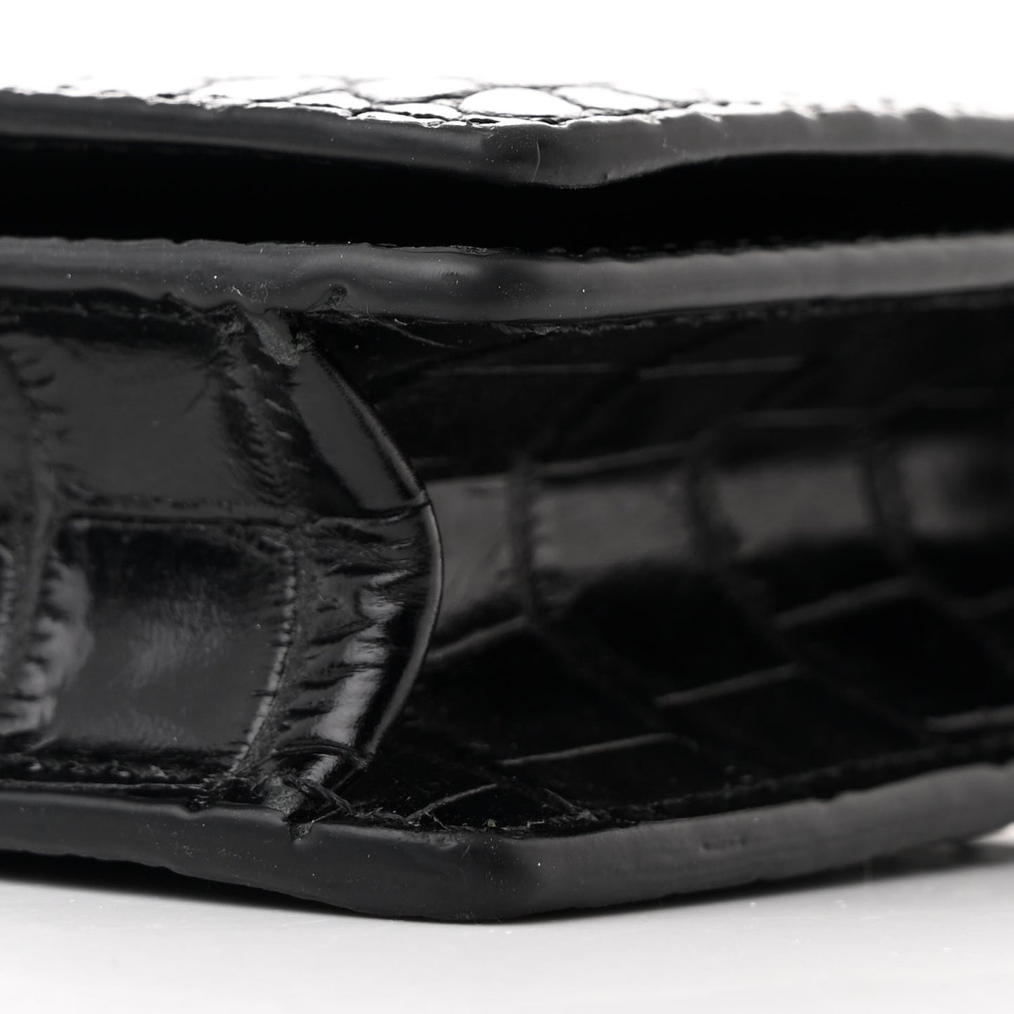 Crocodile Embossed Calfskin TF Mini Bag Black