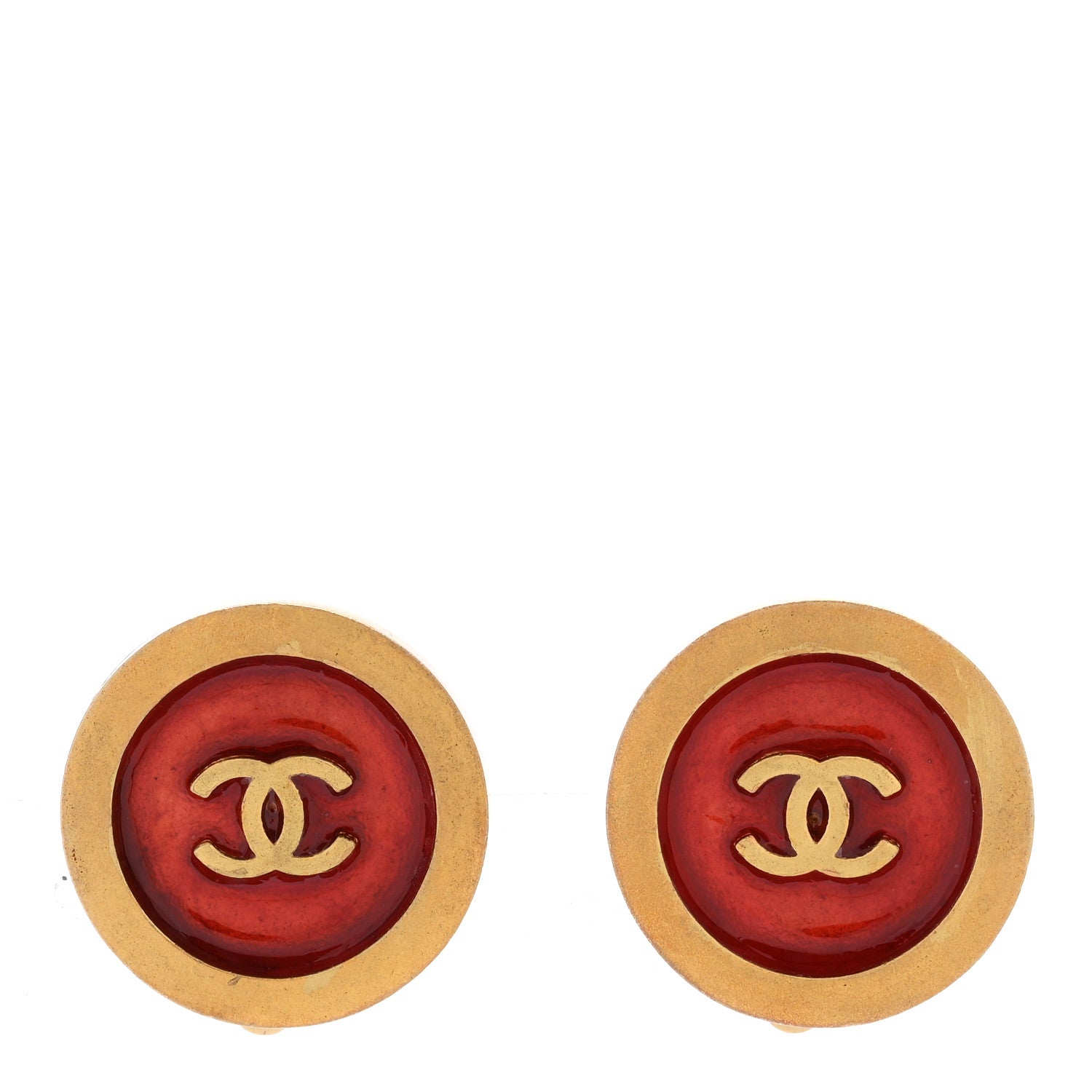 Chanel クロス型ブローチ ゴールド/レッド Chanel クロス型ブローチ