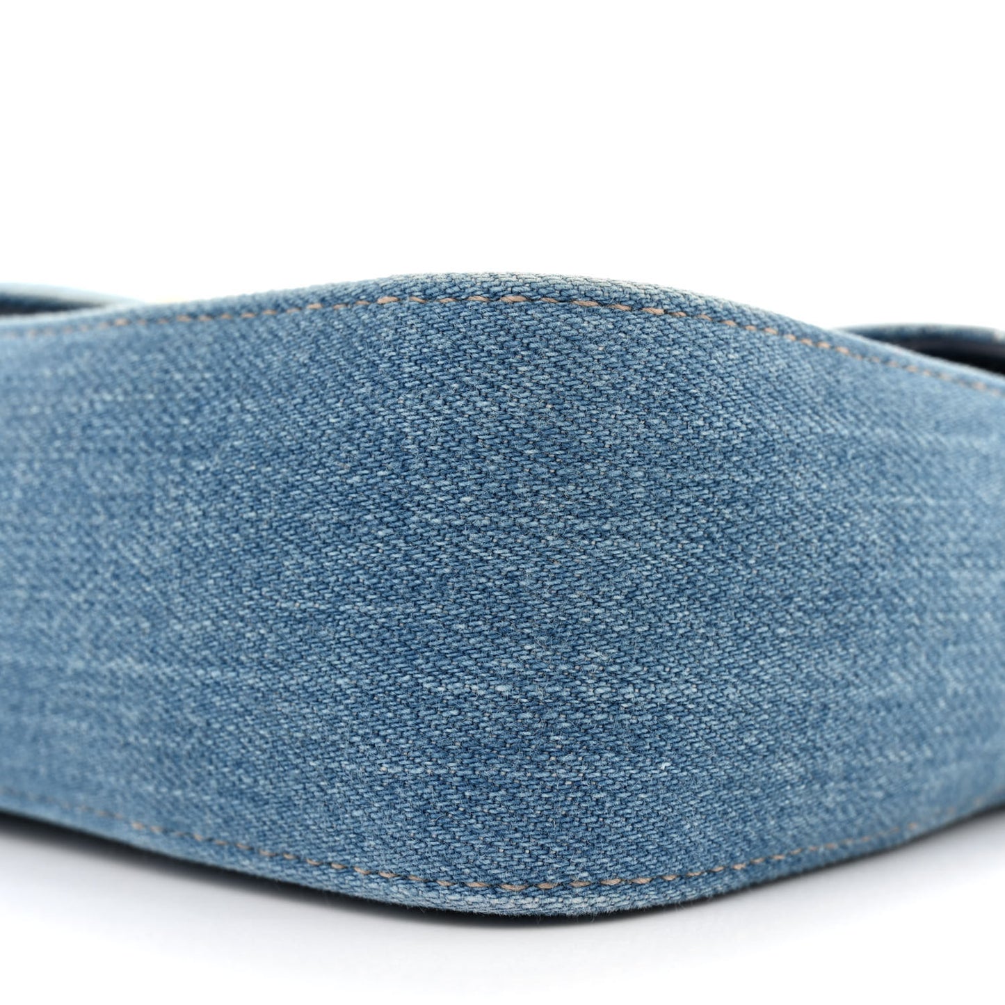 Denim Matelasse Pearl Studded Mini GG Marmont Shoulder Bag Blue