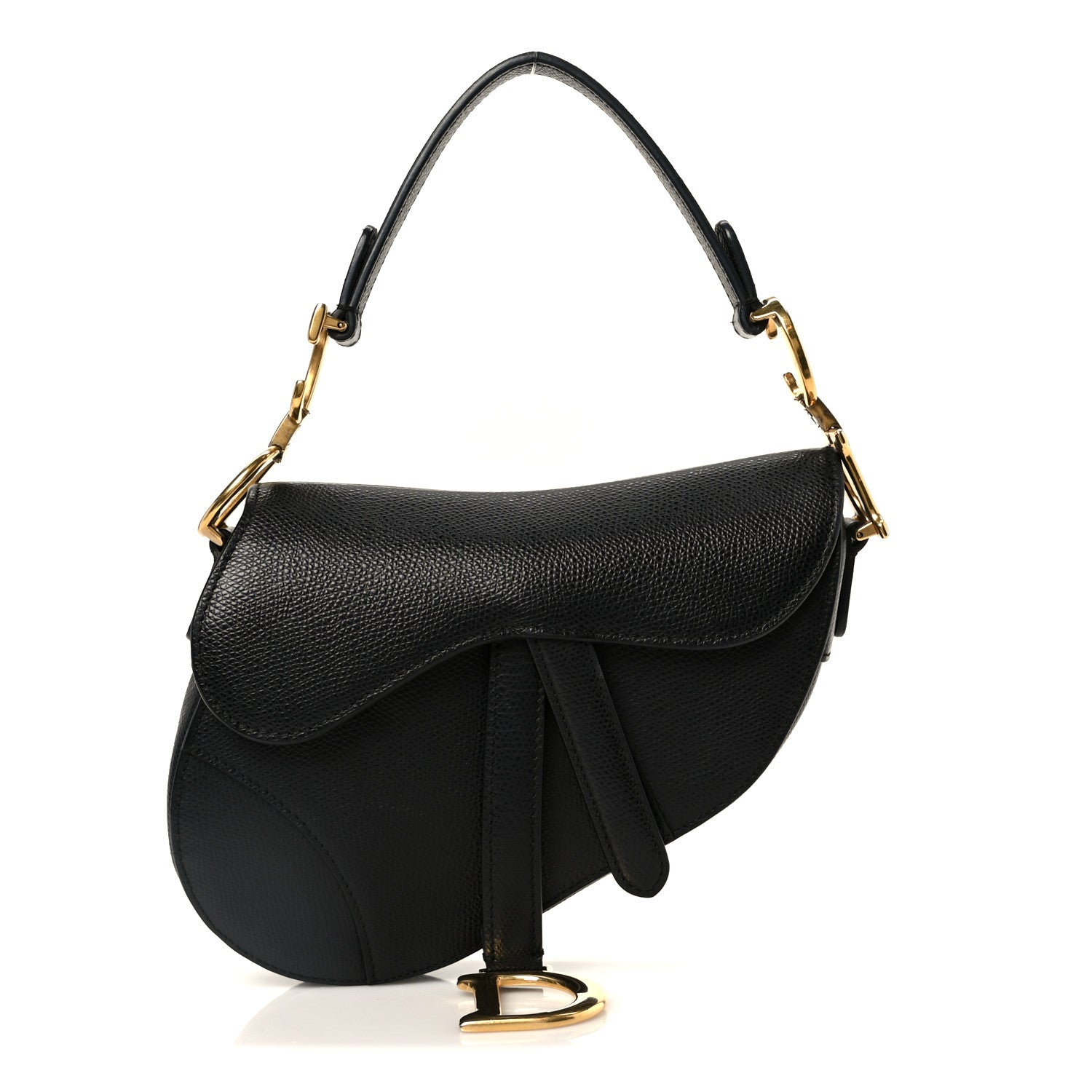 Christian Dior Grained Calfskin Mini Saddle Bag Black 1836540
