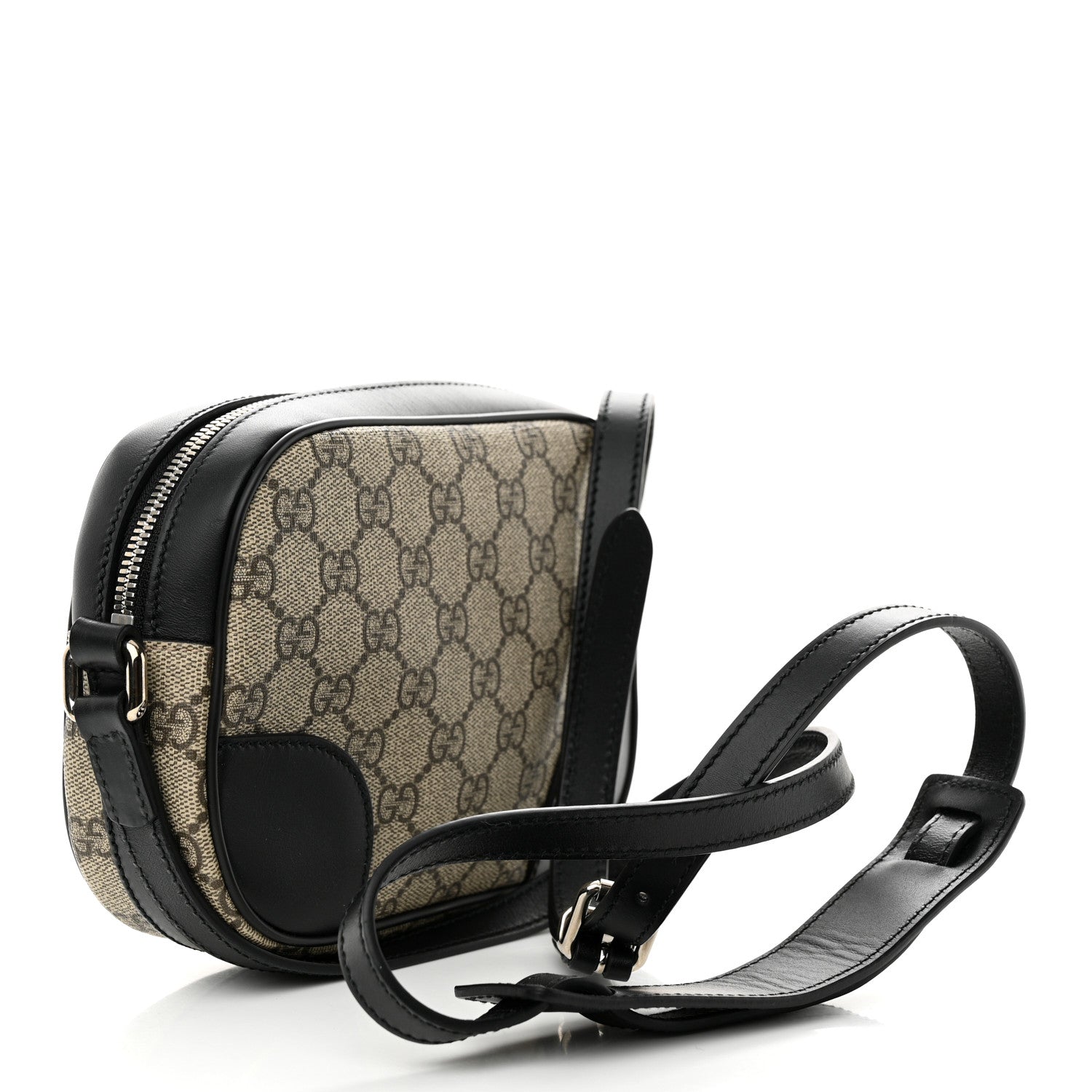 Gucci GG Supreme Monogram Web Small Shoulder Bag Black 3 of 10