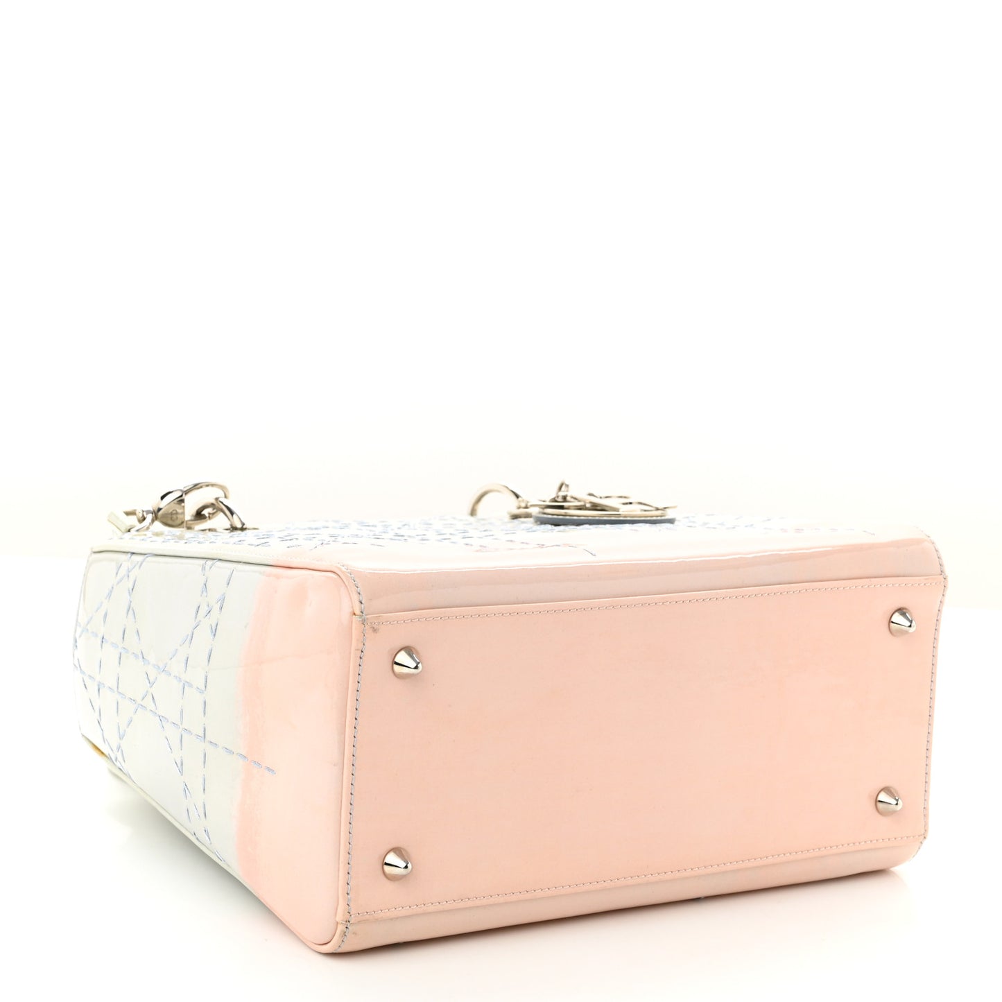 Patent Cannage Gradient Medium Lady Dior Blue Coral