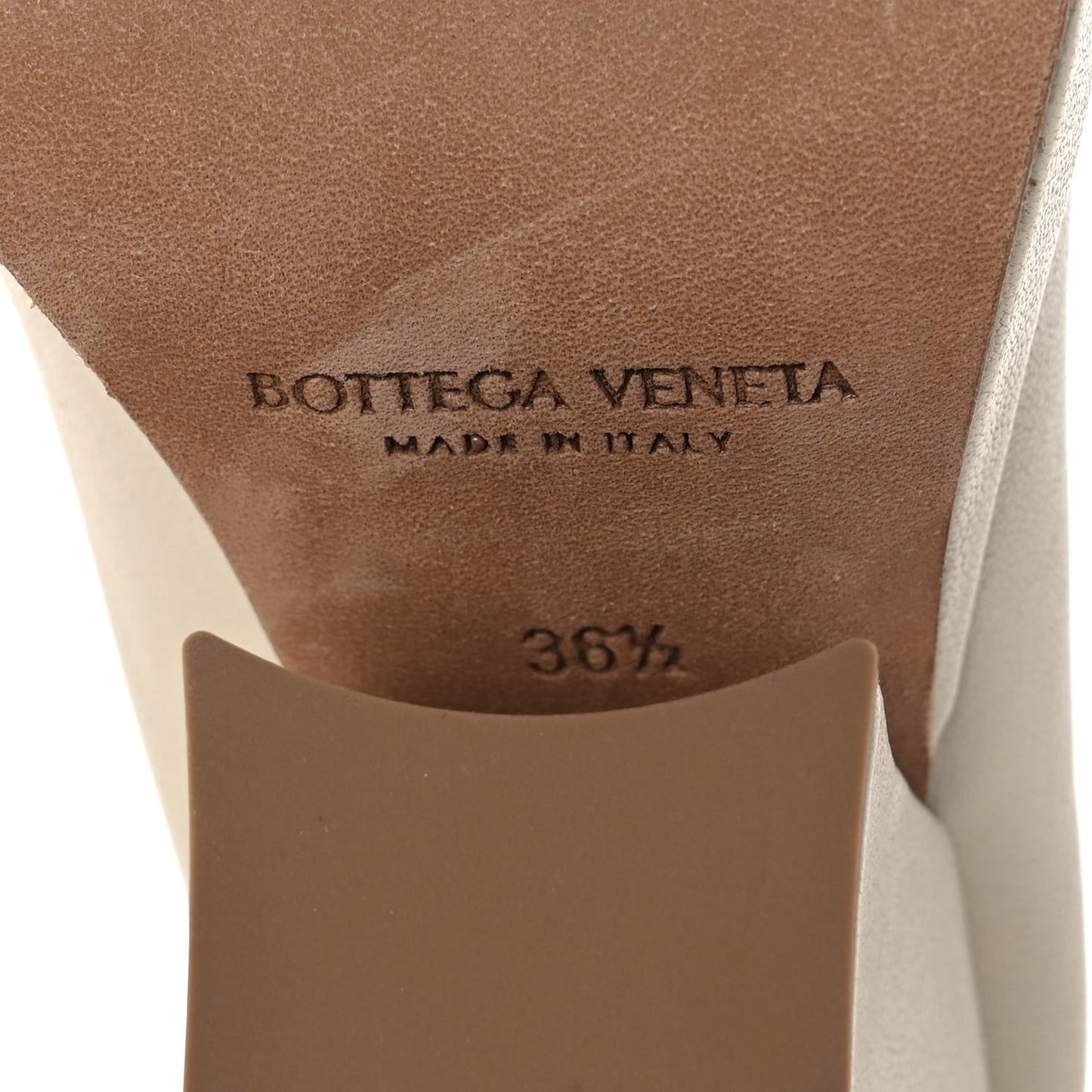 Nappa Stack Mule Sandals 36.5 Sea Salt