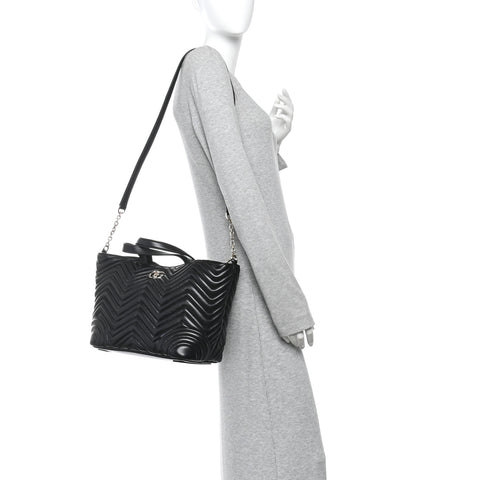 Lambskin Matelasse Medium GG Betty Tote Bag Black