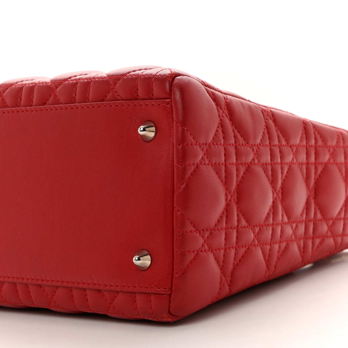 Lambskin Cannage Medium Lady Dior Red