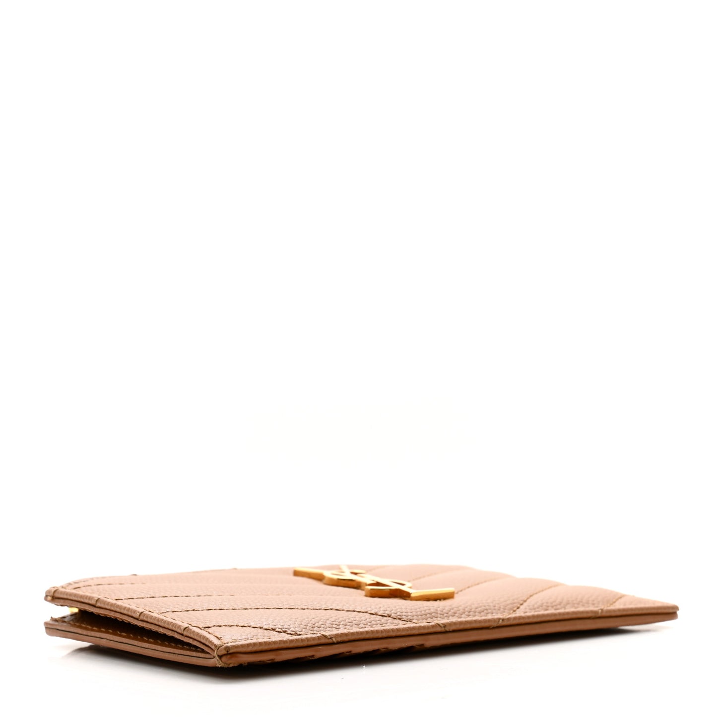 Grain De Poudre Matelasse Chevron Monogram Fragments Zippered Card Case Cork