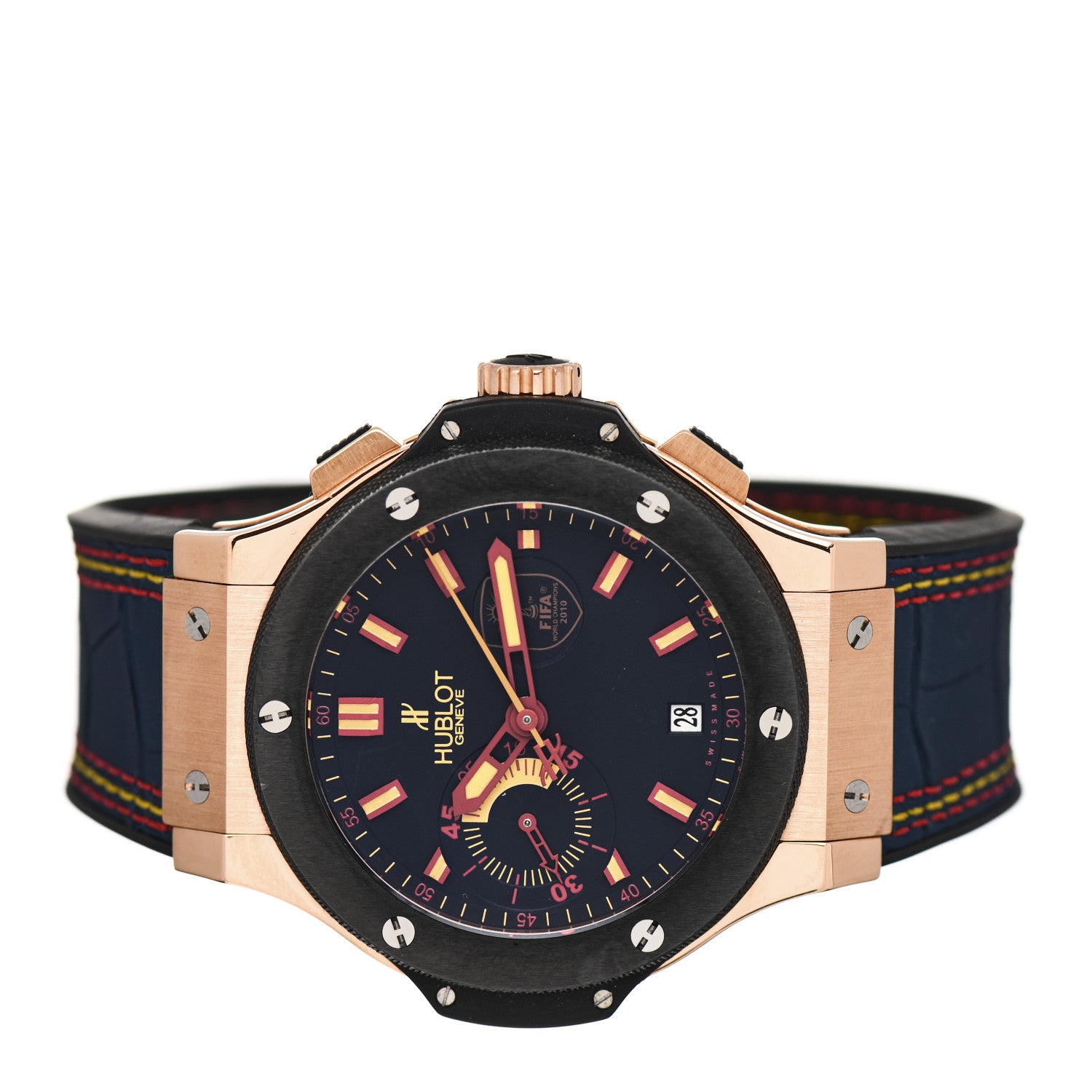 Hublot 18K Rose Gold Ceramic Alligator 44mm Big Bang Limited Edition "FIFA World Cup" Automatic Watch Blue 318.PM.8529.GR.ESP10 2 of 4