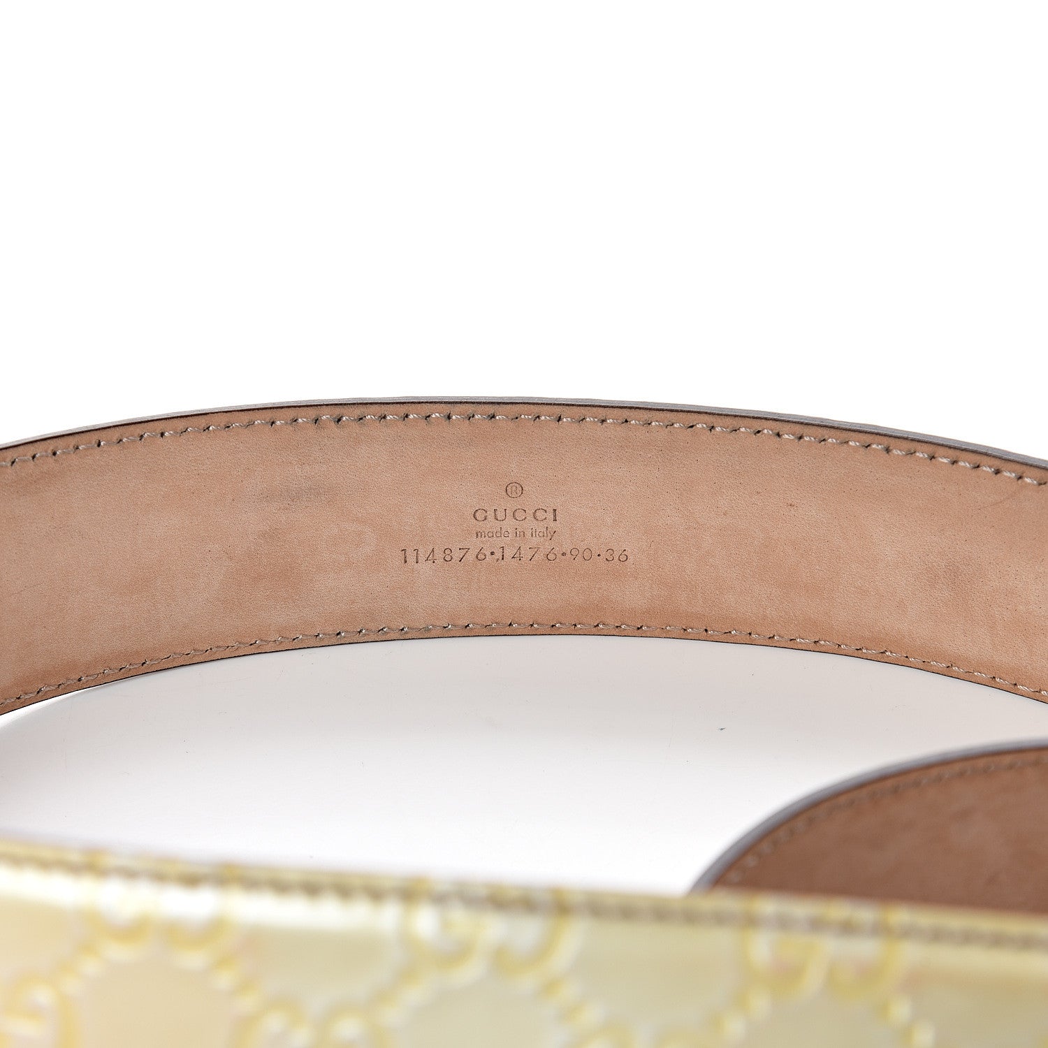 Gucci Guccissima Interlocking G Belt 90 36 Ivory 5 of 5