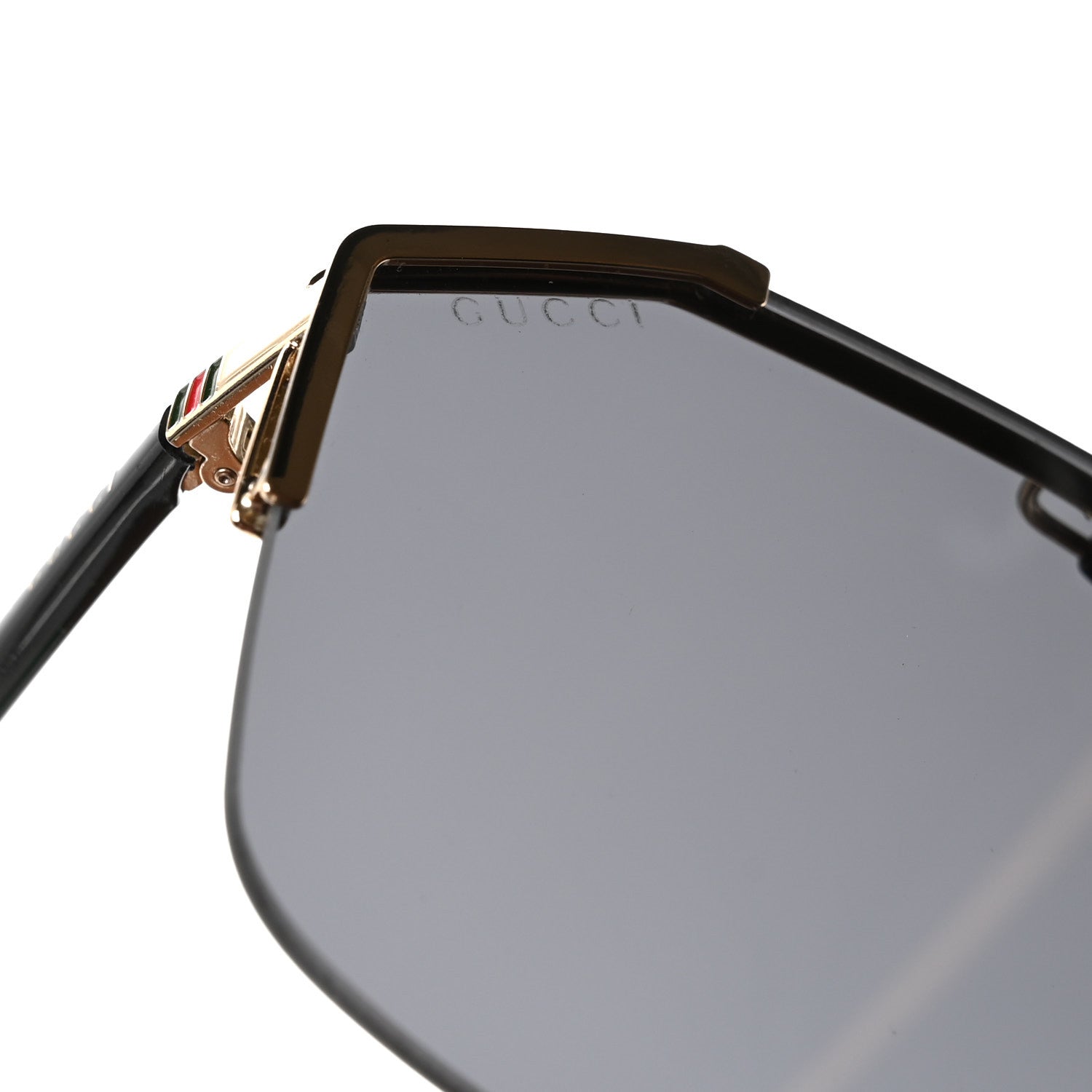 Gucci Metal Rimless Square Sunglasses GG0291S Black Gold 8 of 9