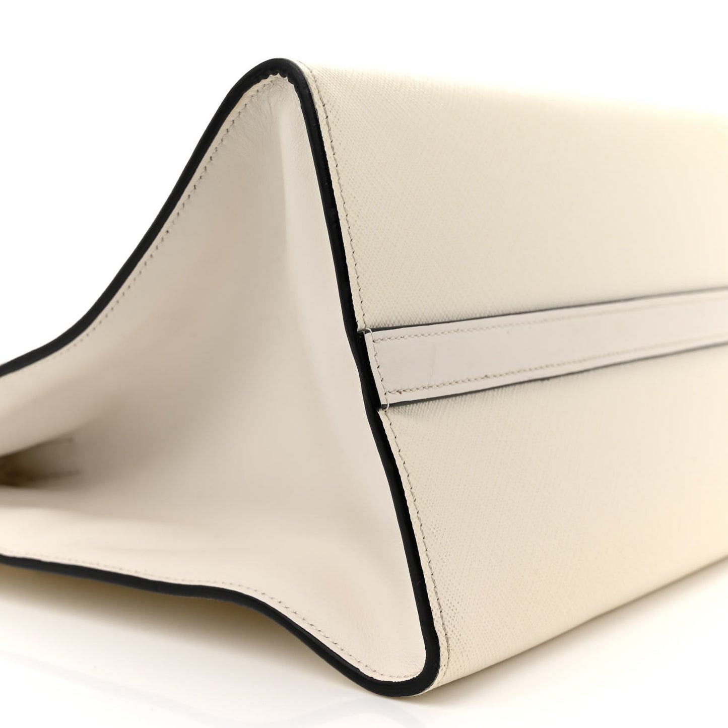 Saffiano City Calfskin Greche Paradigme Bag White Black