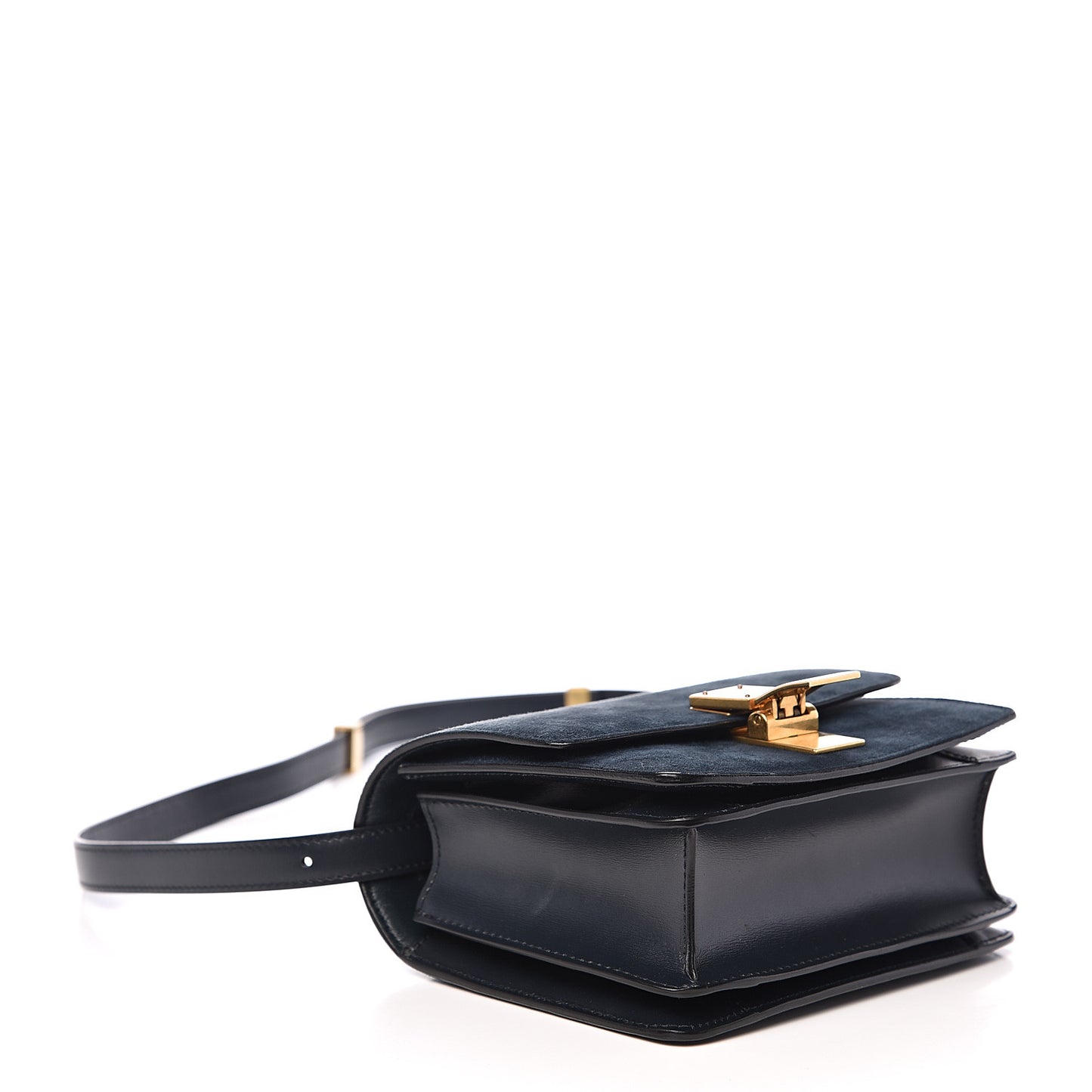 Suede Small Classic Box Flap Bag Petrol