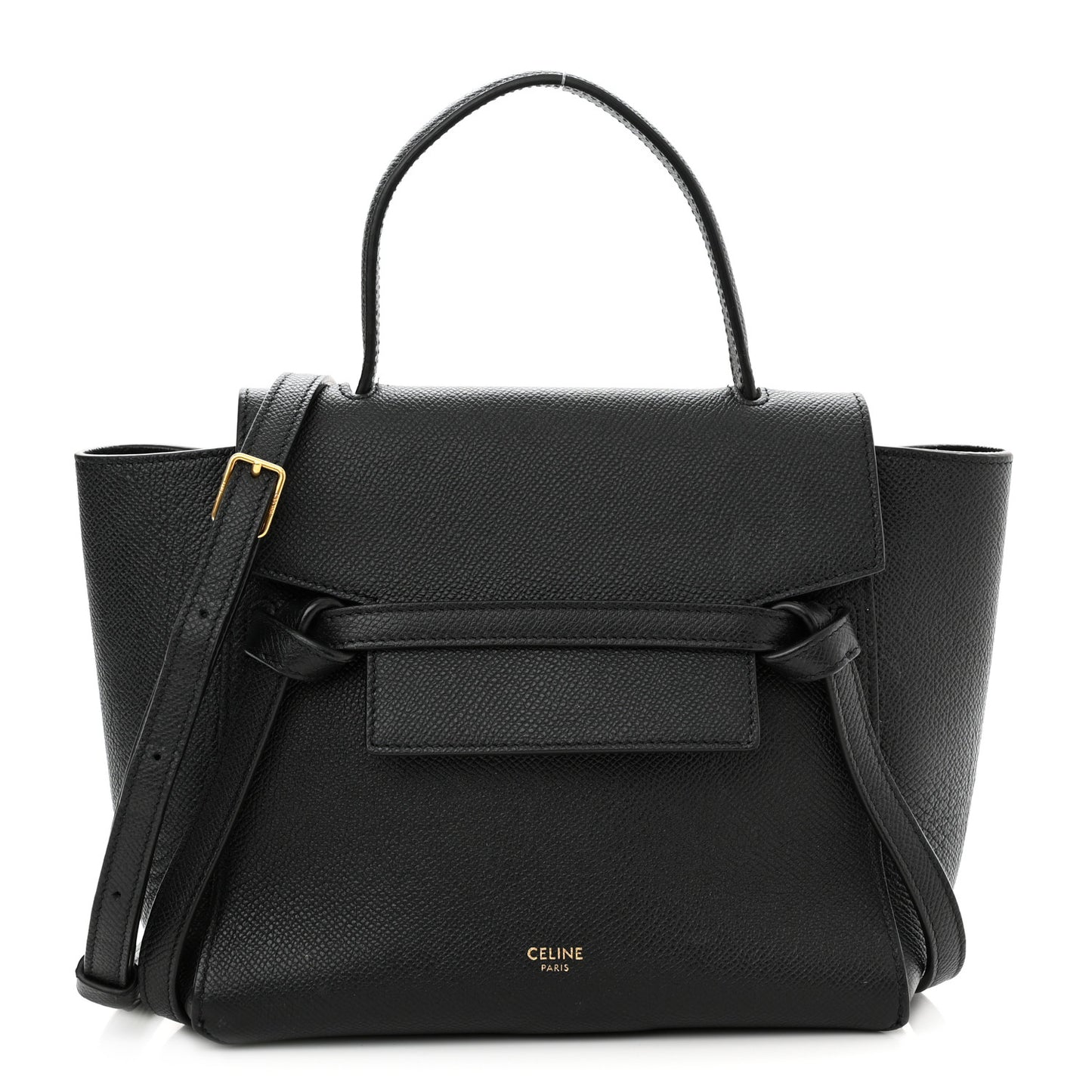 Grained Calfskin Nano Belt Bag Black