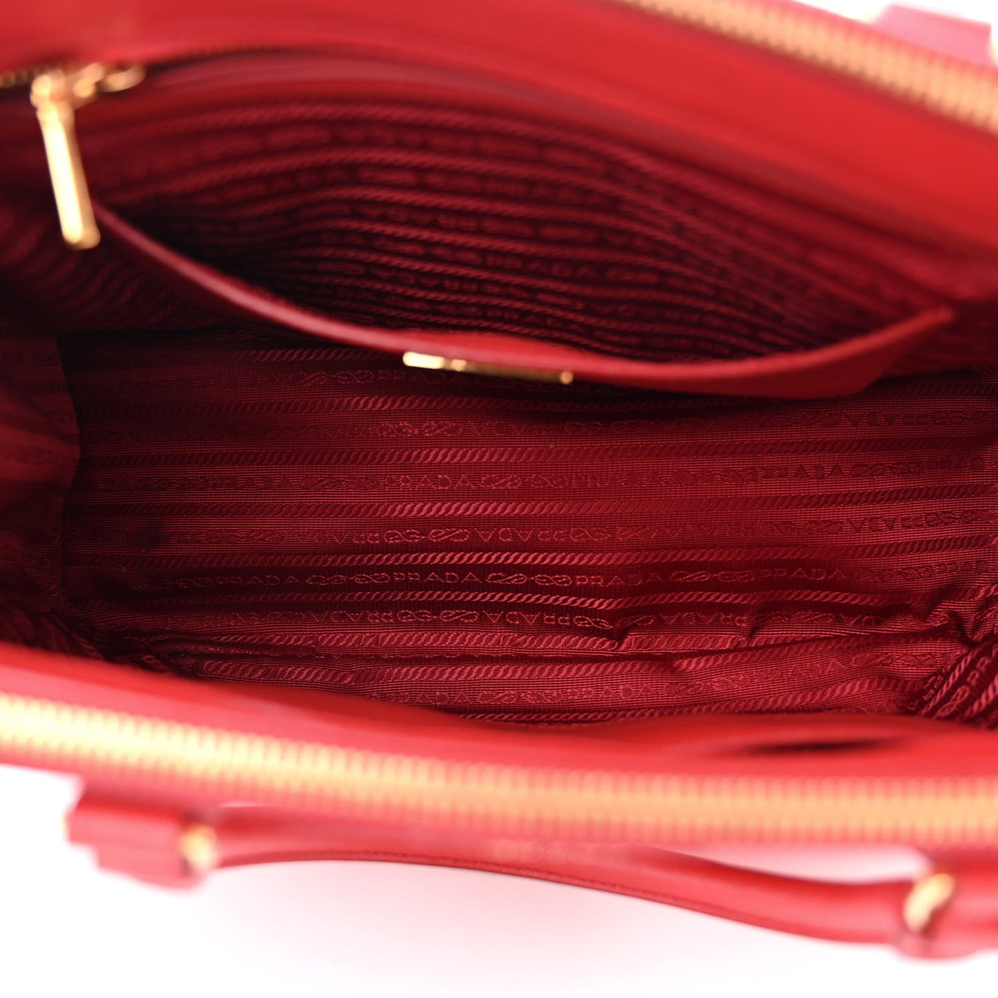Saffiano Small Galleria Double Zip Tote Fuoco
