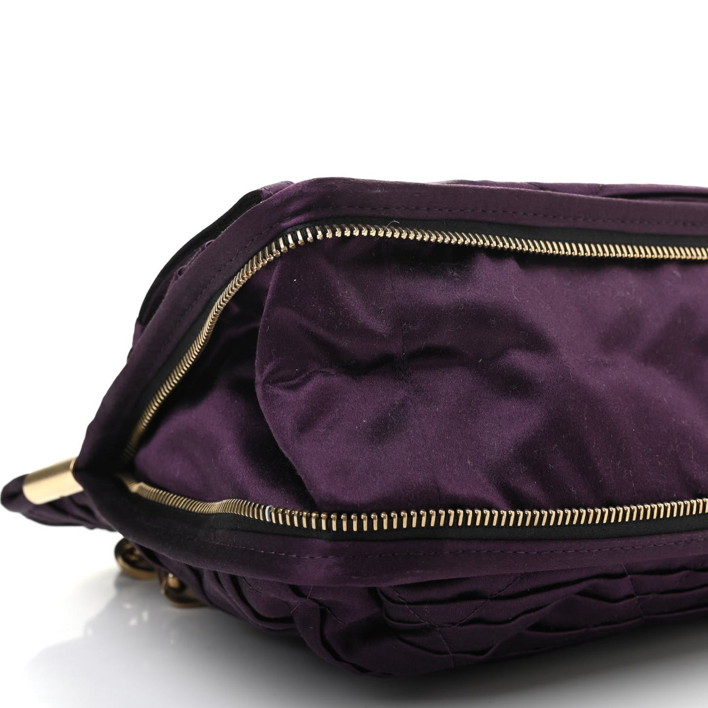 Satin Amalia Medium Shoulder Bag Violet