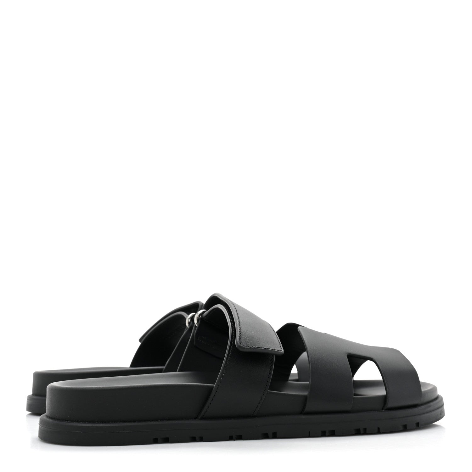 Hermes Calfskin Womens Chypre Sandals 39 Black 4 of 9