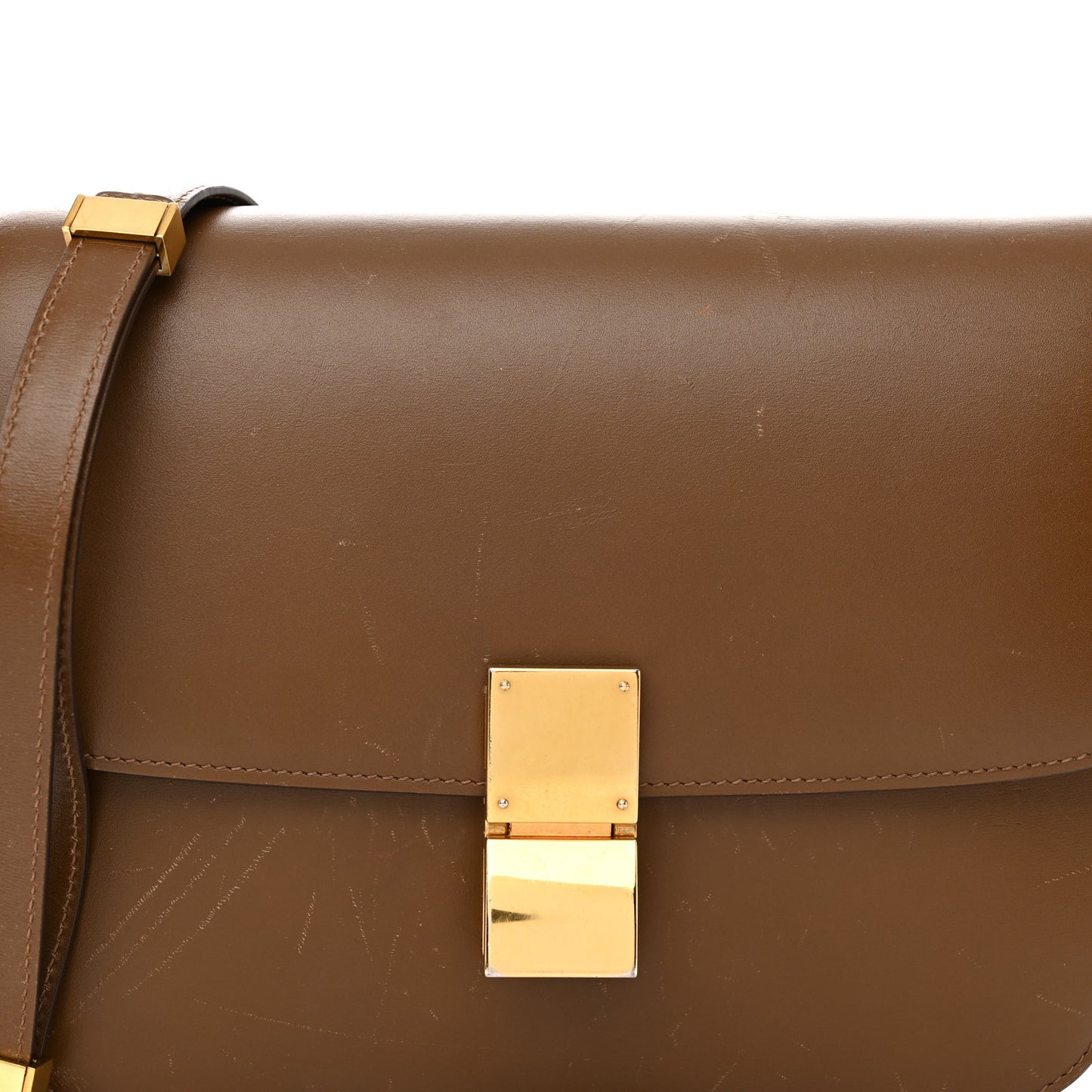 Smooth Calfskin Medium Classic Box Flap Bag Camel