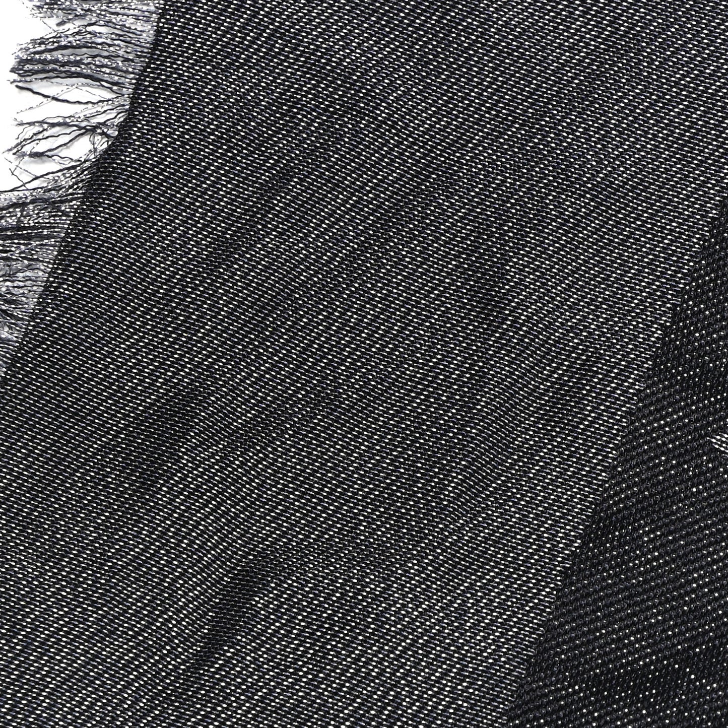 Silk Lurex Wool Monogram Shine Shawl Black