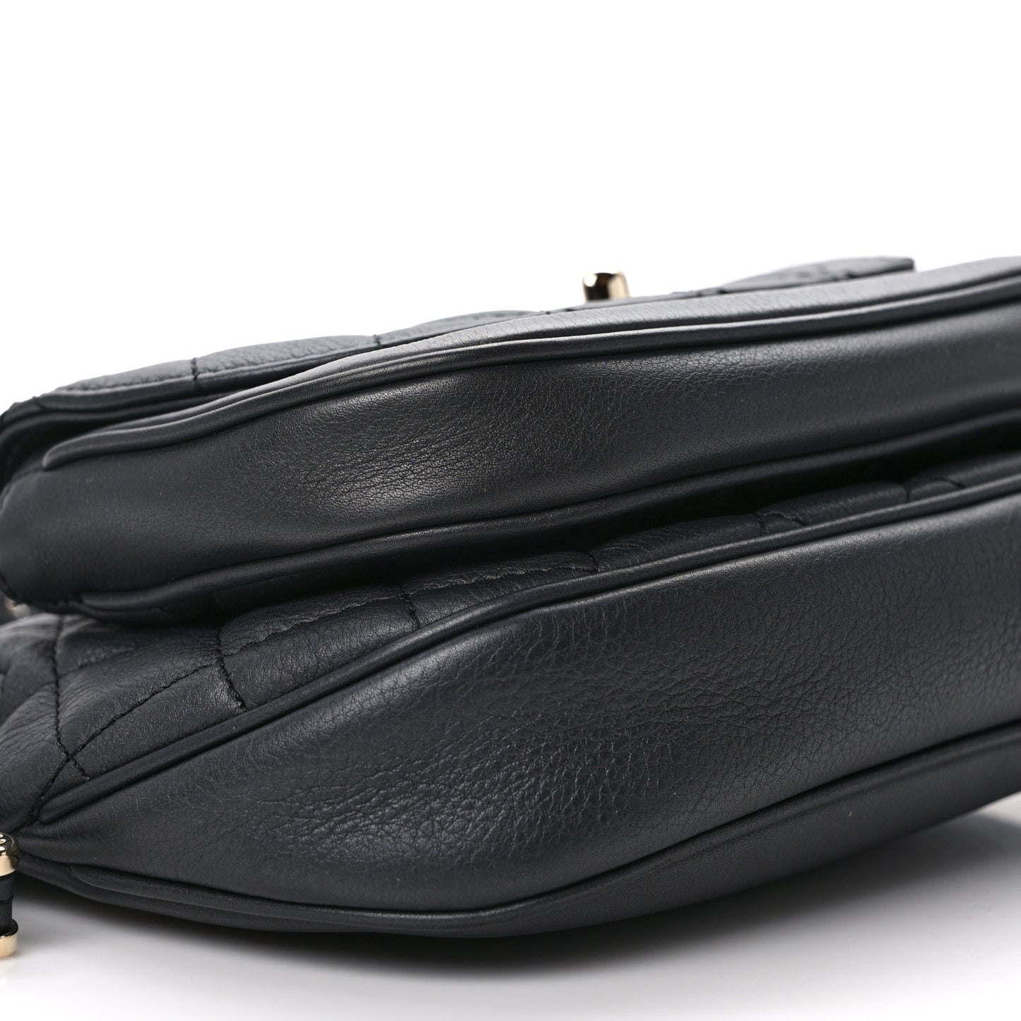 Calfskin Quilted Waist Bag Black