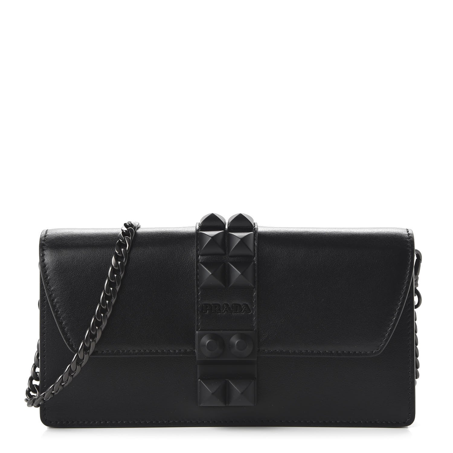 Prada City Calfskin Studded Mini Elektra Crossbody Bag Black 1 of 10