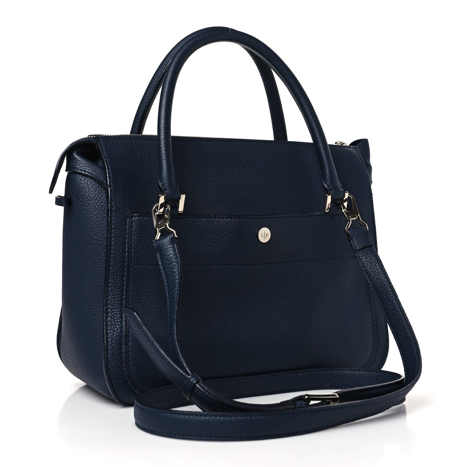 Loro Piana Grained Calfskin Bellevue Odessa Navy Blue 3 of 10