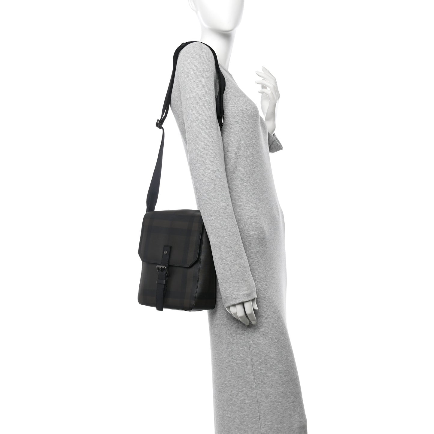 Smoked Check Vaughan Crossbody Bag Black