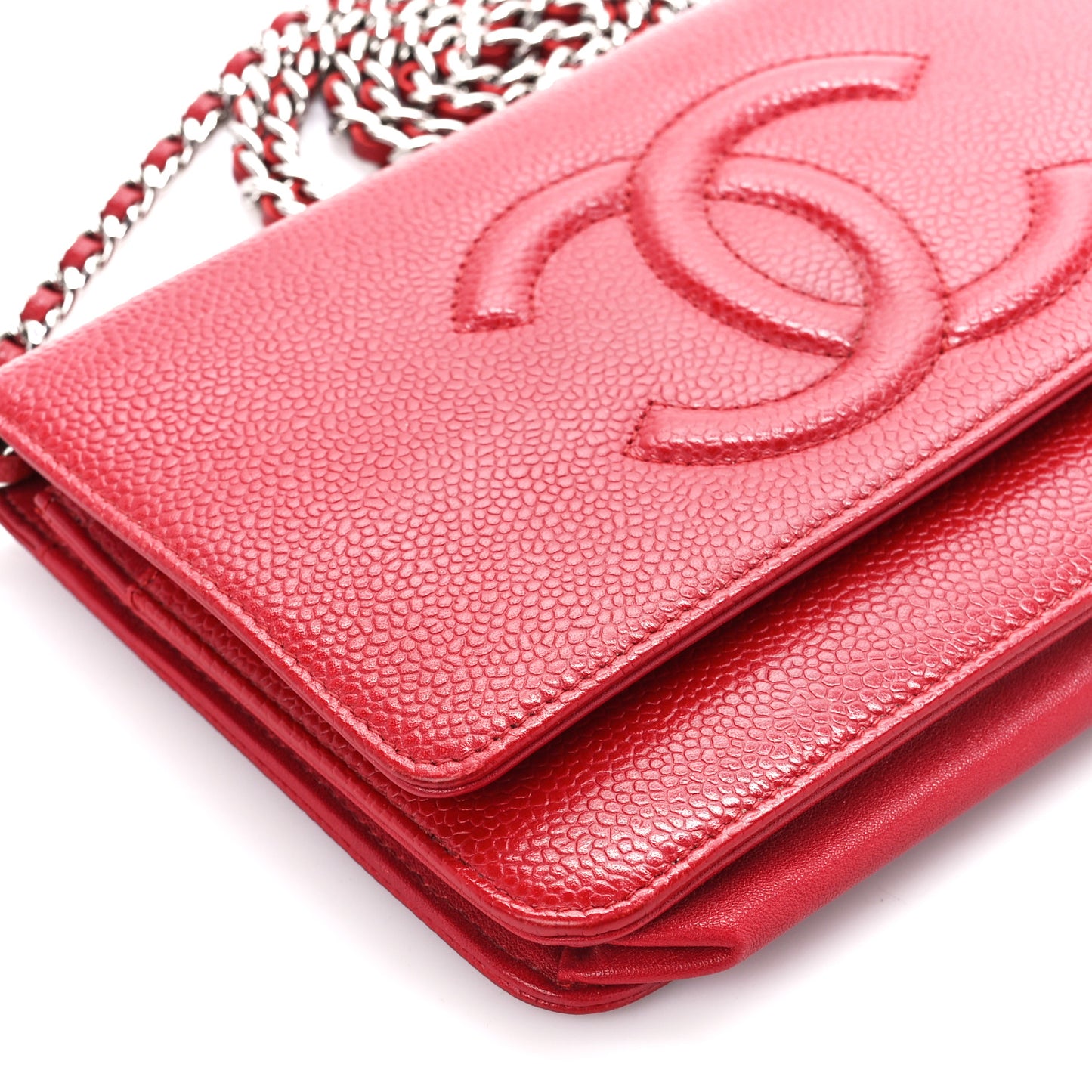 Caviar Timeless CC Wallet on Chain WOC Red