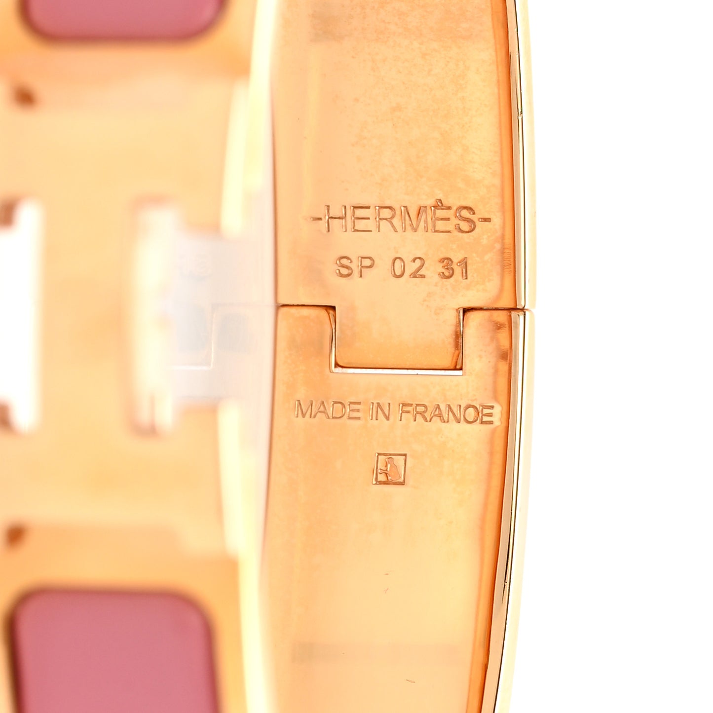 Enamel Narrow Clic Clac H Bracelet PM Rose Patch