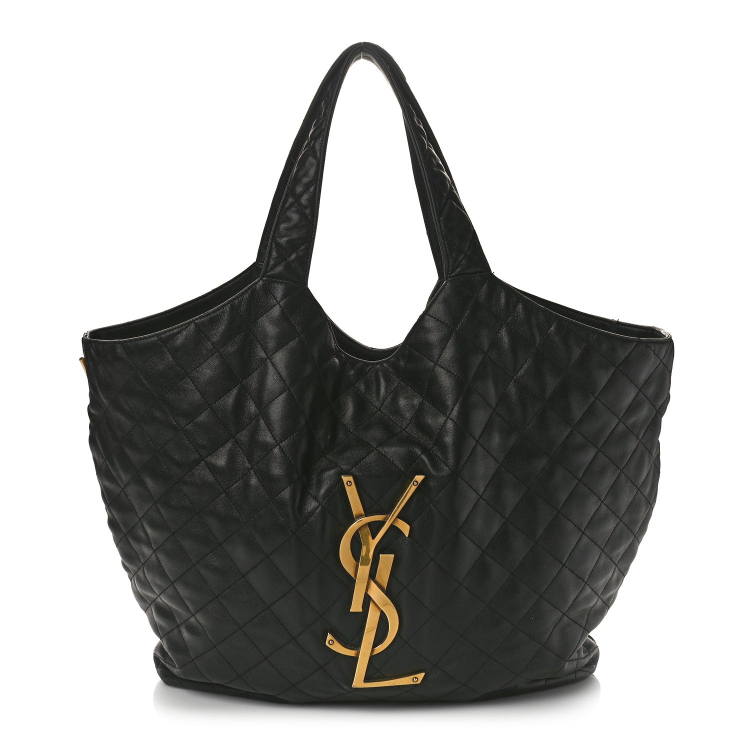 Saint Laurent Lambskin Quilted Maxi Icare Shopping Tote Black 1 of 14