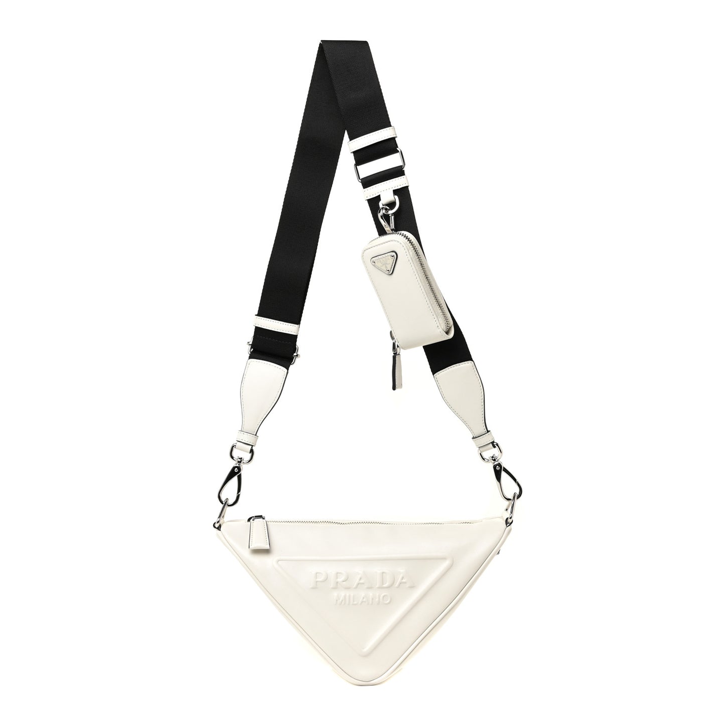 Grace Lux Triangle Shoulder Bag White