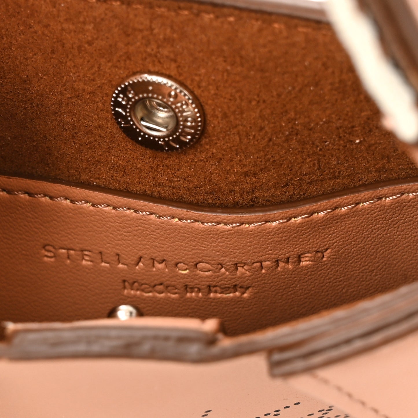 Eco Alter Nappa Perforated Logo Micro Crossbody Bag Brown