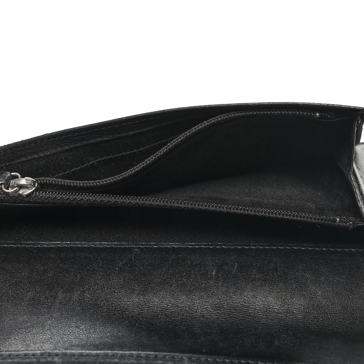 Patent Calfskin Lucky Symbols Yen Wallet Black