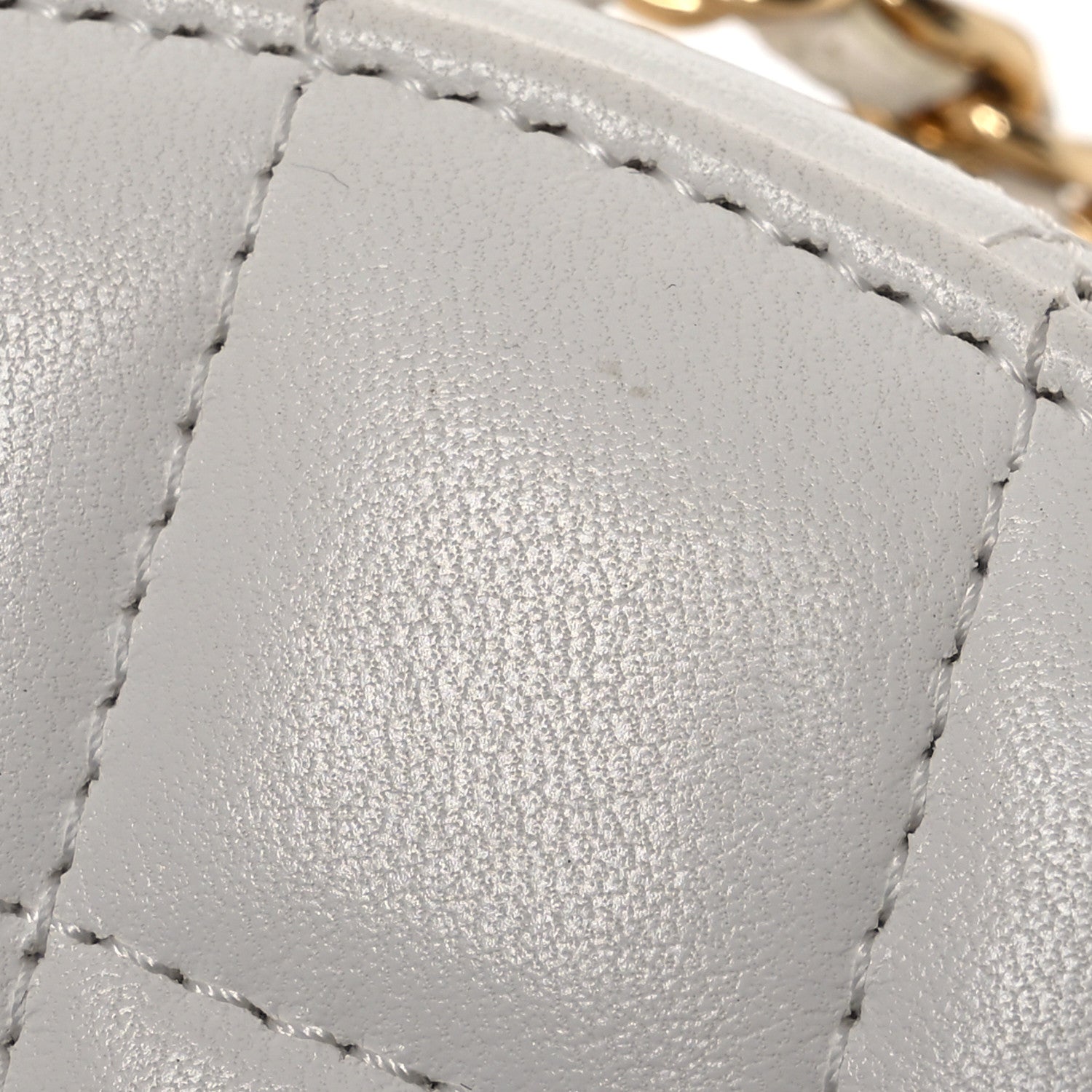 Chanel Lambskin Quilted Small Chic Riviera Top Handle Vanity Case White 12 of 15