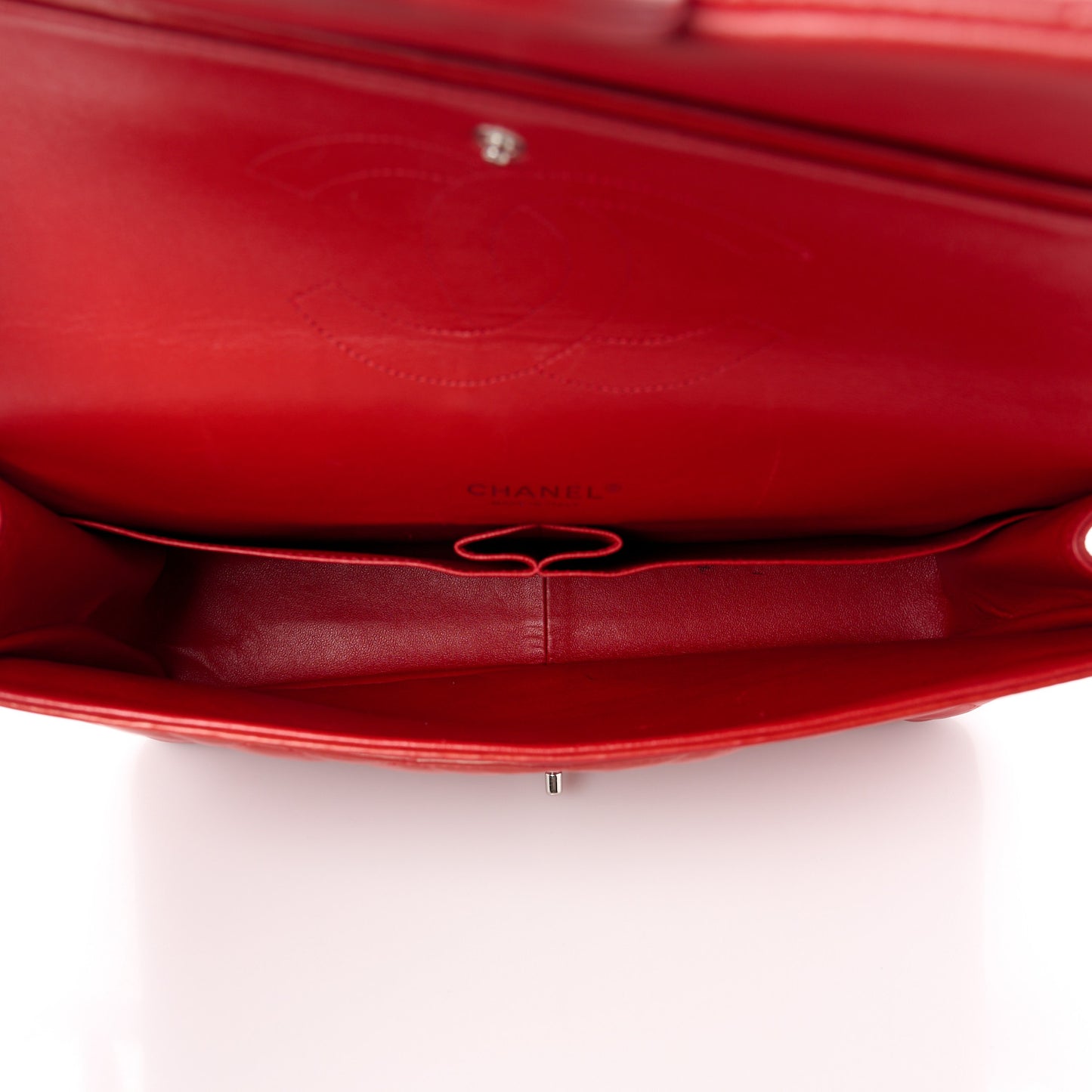 Lambskin Quilted Maxi Double Flap Red