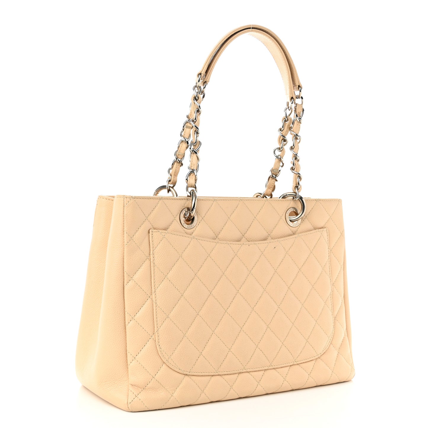 Caviar Quilted Grand Shopping Tote GST Beige Clair
