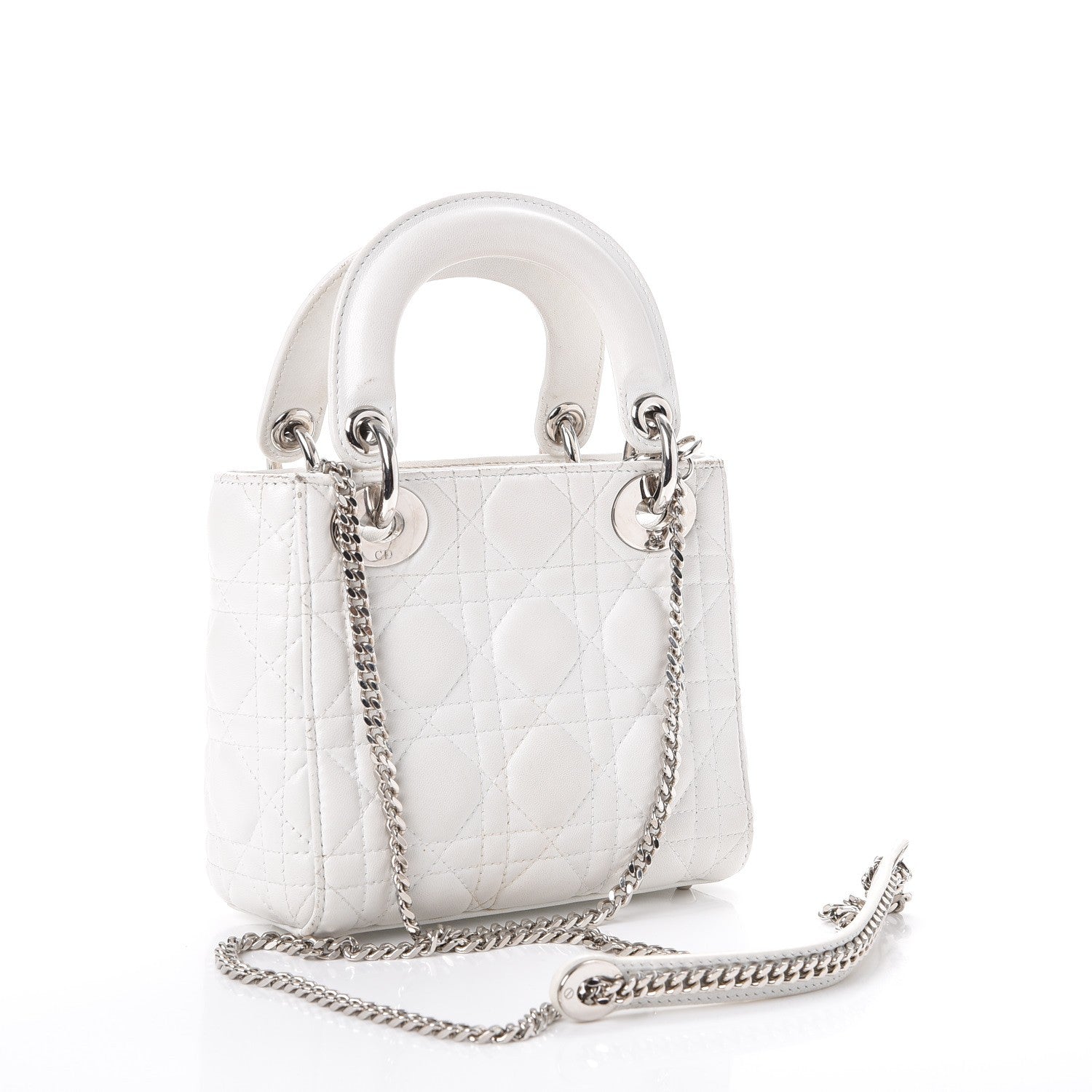 Christian Dior Lambskin Cannage Mini Lady Dior White 3 of 18