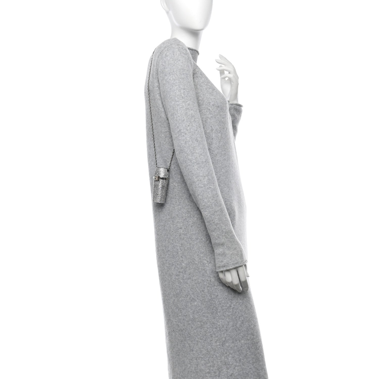 Chanel Metal Resin Lambskin Crystal Lipstick Case Long Necklace On Chain Silver Black Gold 2 of 11