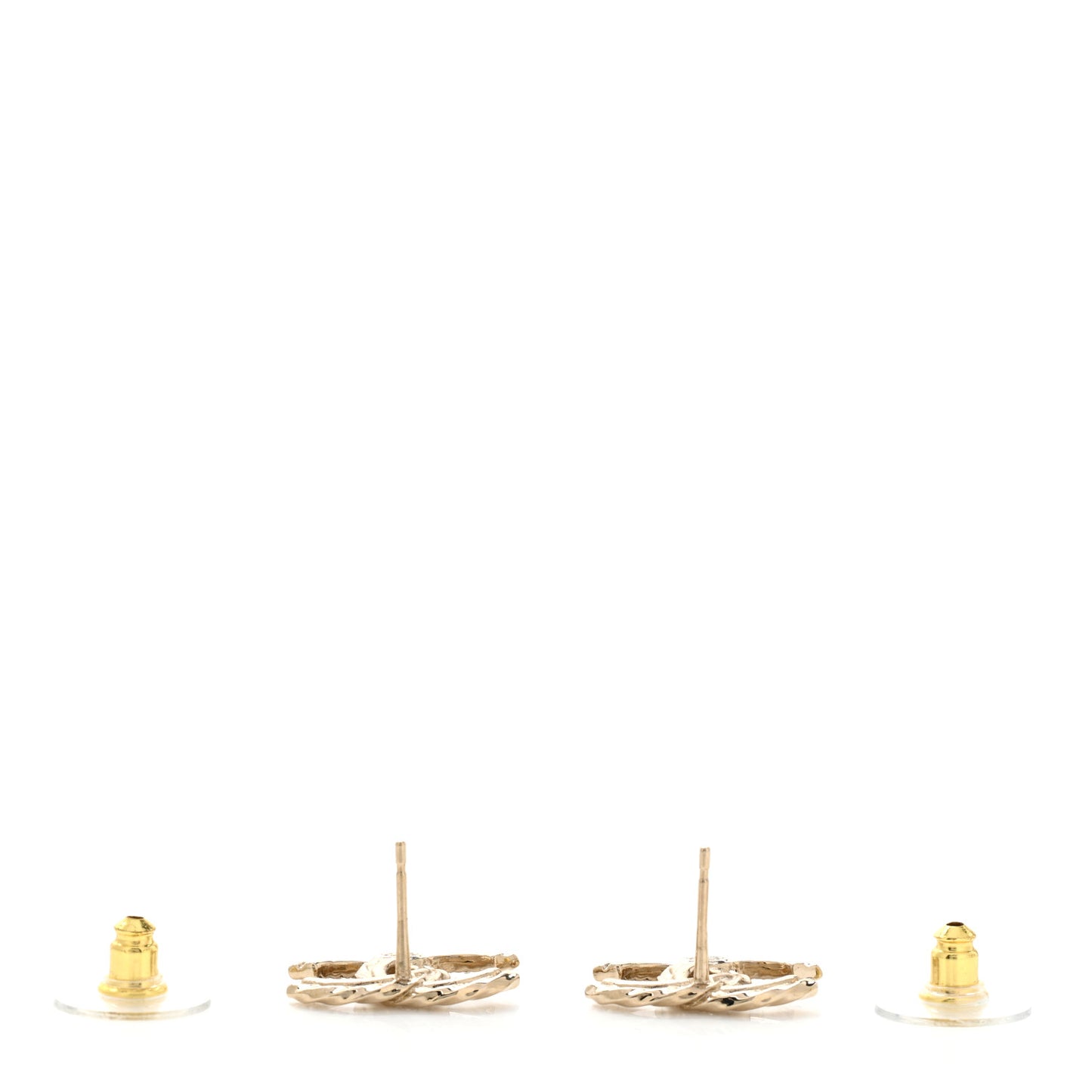 Crystal Timeless CC Earrings Light Gold