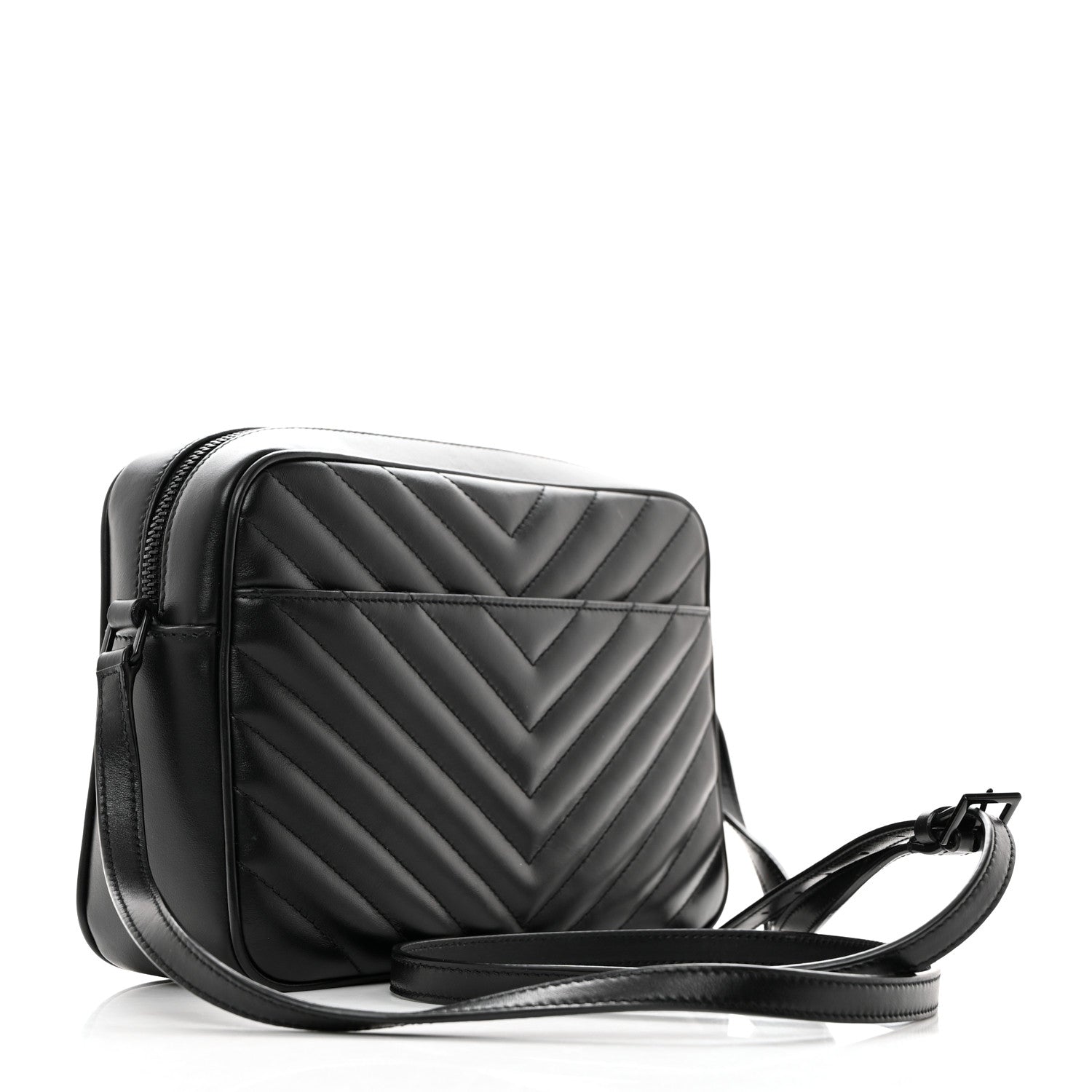 Saint Laurent Calfskin Matelasse Monogram Monochrome Lou Camera Bag Black 3 of 10