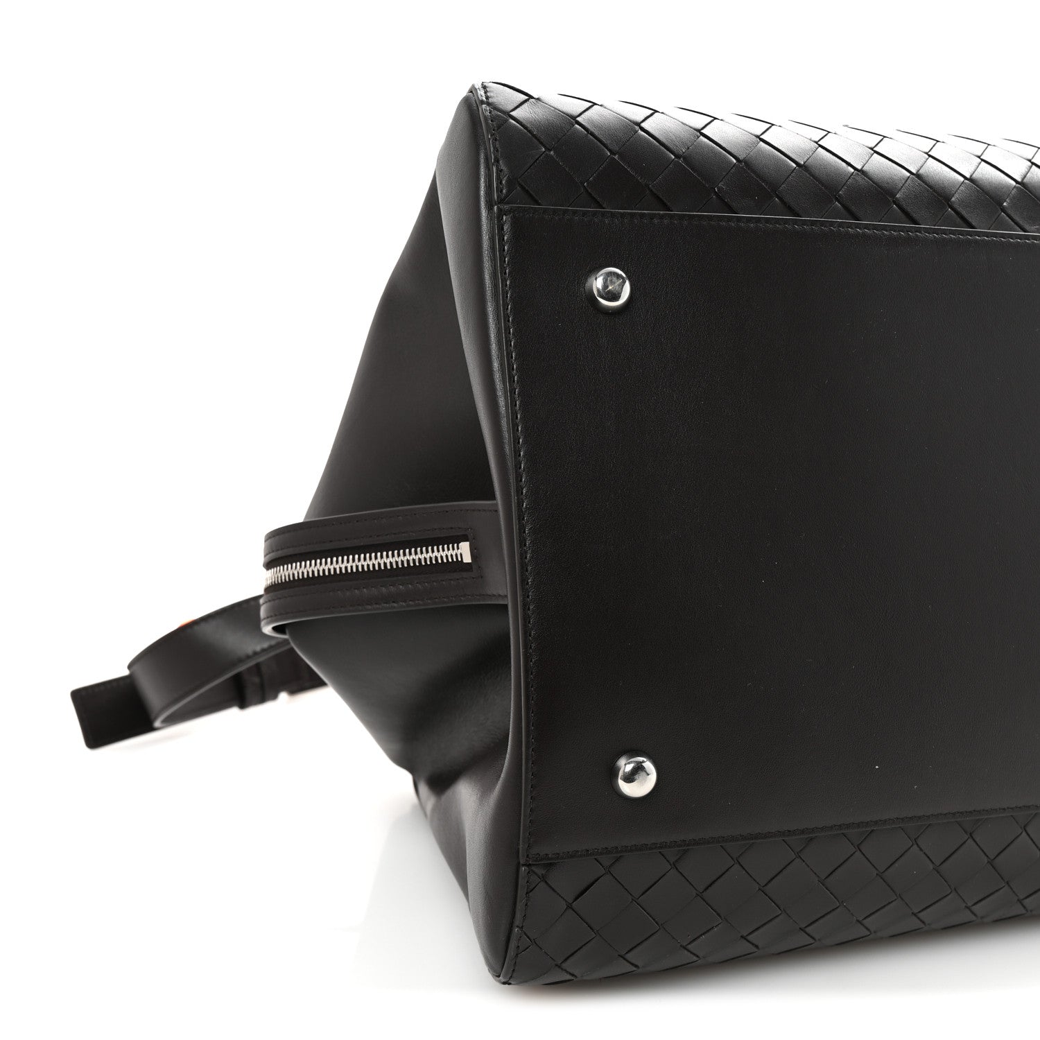 Bottega Veneta Nappa Intrecciato Zip Tape Weekender Bag Fondente 7 of 8