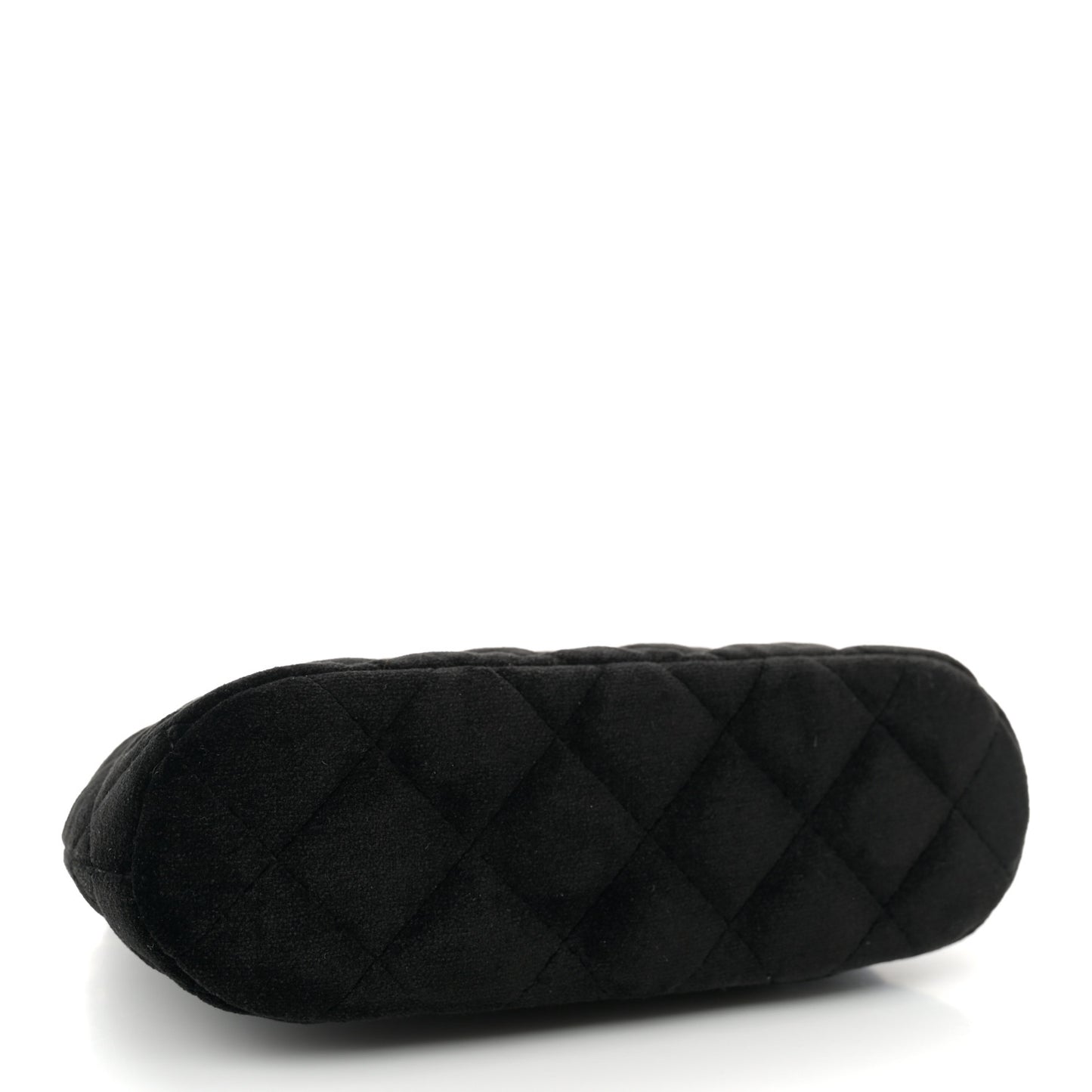 Velvet Quilted Shiny Coco Clutch With Chain Black