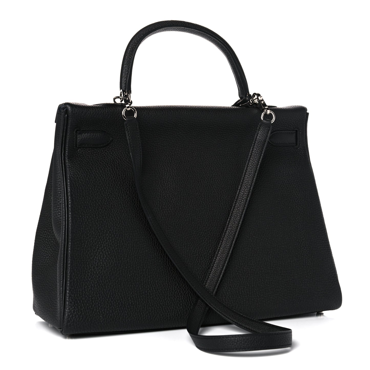 Togo Verso Kelly Retourne 35 Black Bleu Agate