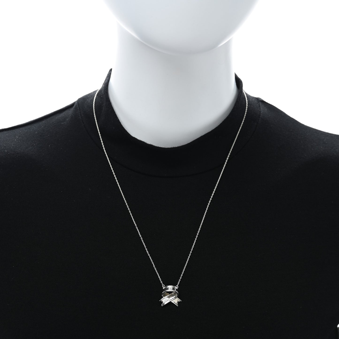 Sterling Silver Ribbon Pendant Necklace