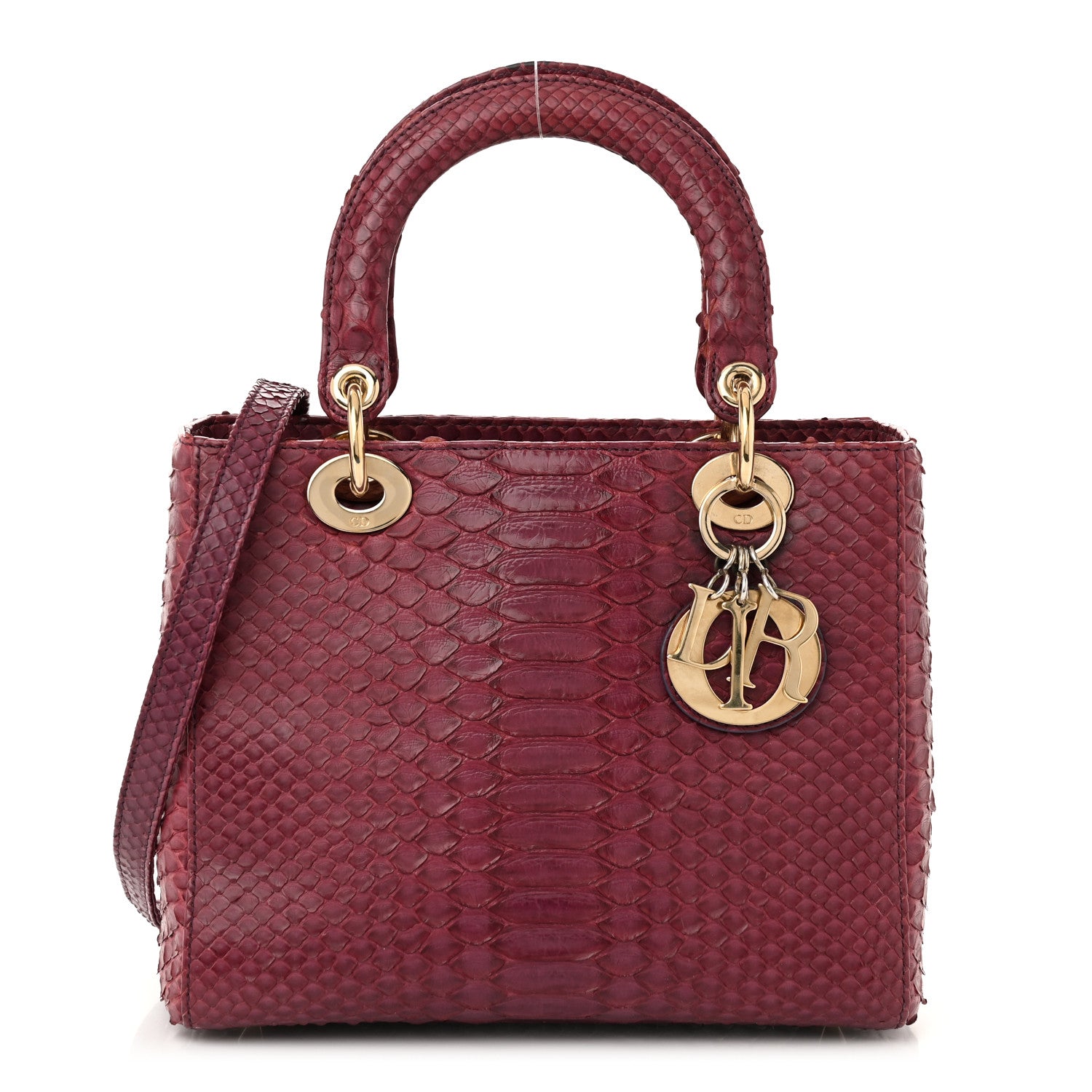 Christian Dior Snakeskin Medium Lady Dior Purple 1698168
