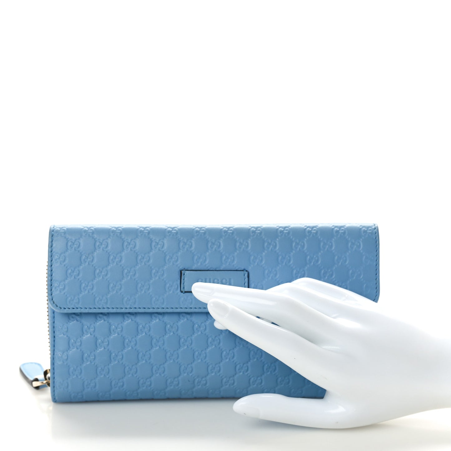 Soft Microguccissima Continental Zip Wallet Mineral Blue